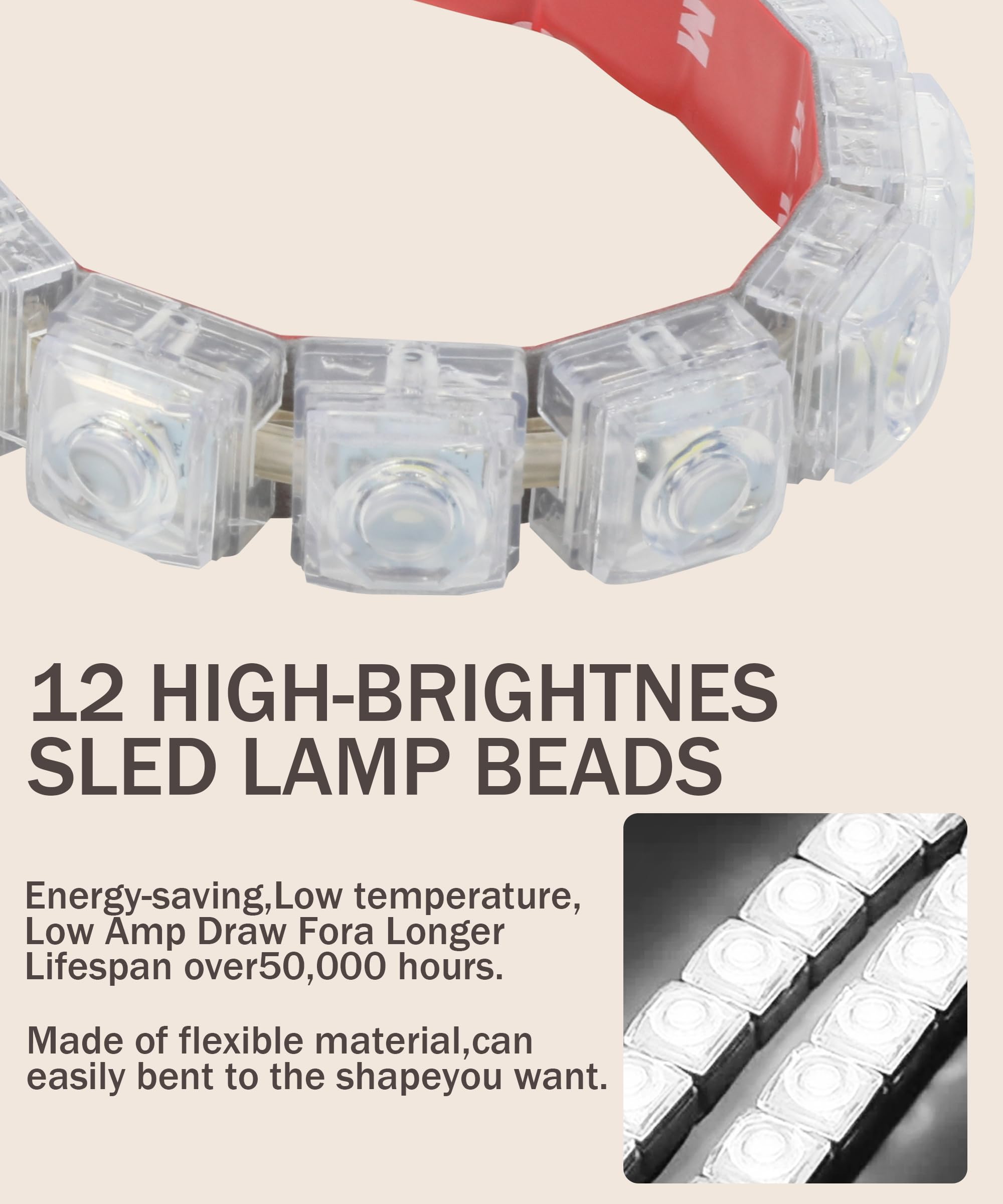 High Power 12 LED Fog Lights for Car - Bright White Daytime Running Lights Kit with Flexible Mounting & Silver Shell - Perfect for Night Driving, Off-Road Adventures & Enhanced Visibility