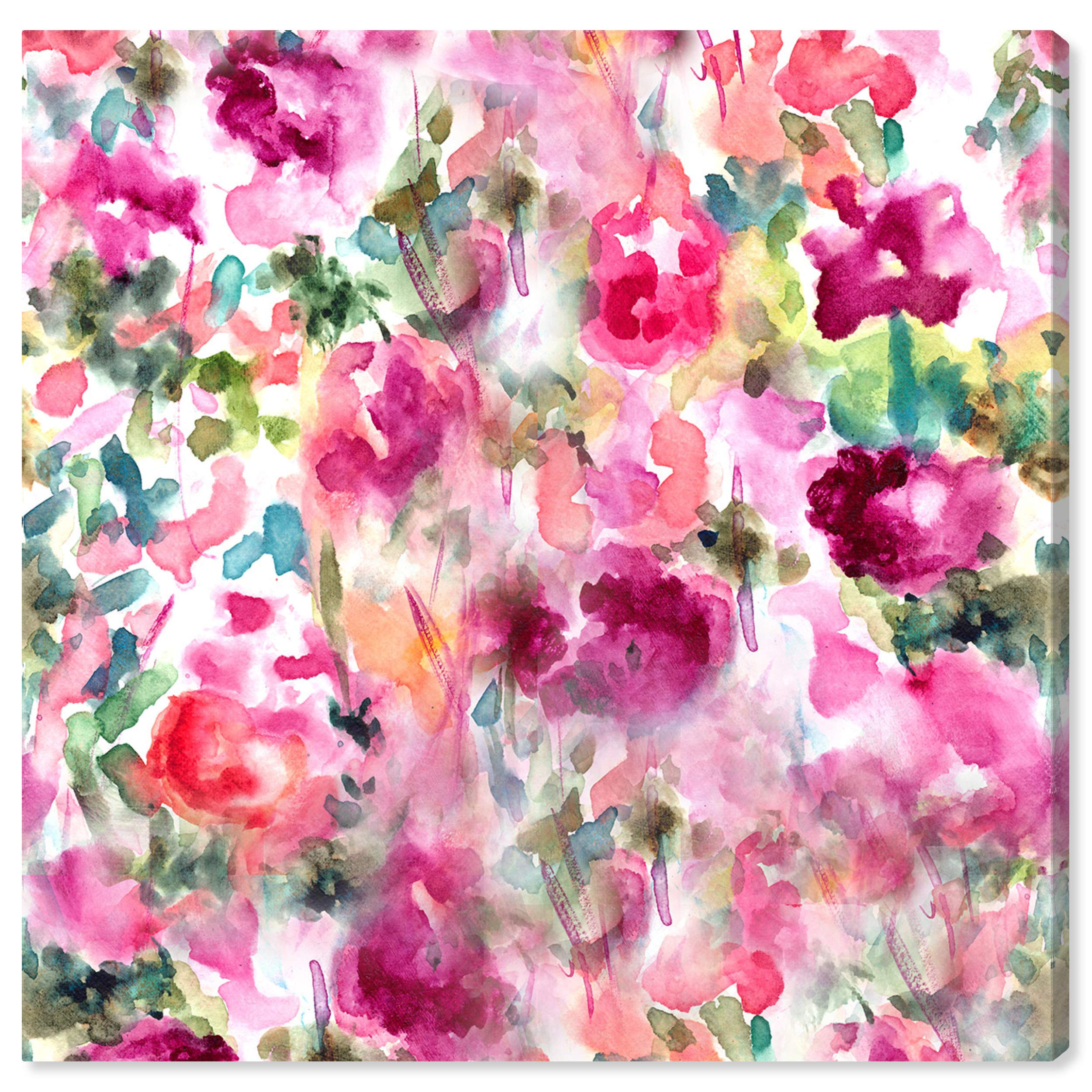 Oliver Gal Artist Co. Floral Wall Art Canvas Print - 30x30 Inch Pink & Green Home Decor - Perfect for Living Room, Bedroom & Office Decoration