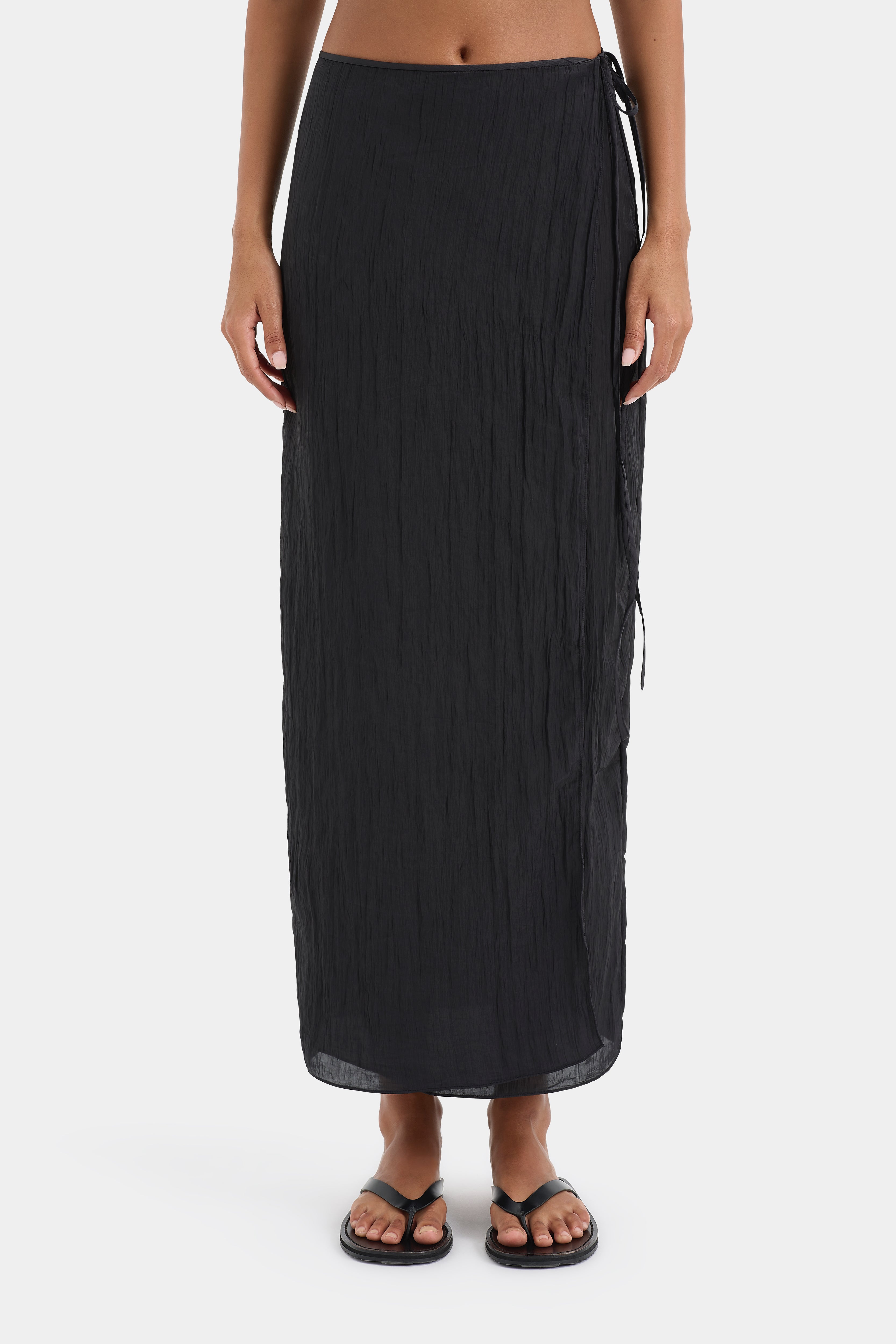 Ligera Wrap Midi Skirt - Women's Flowy A-Line Knee-Length Skirt with Side Slit | Perfect for Office, Date Night & Summer Outfits