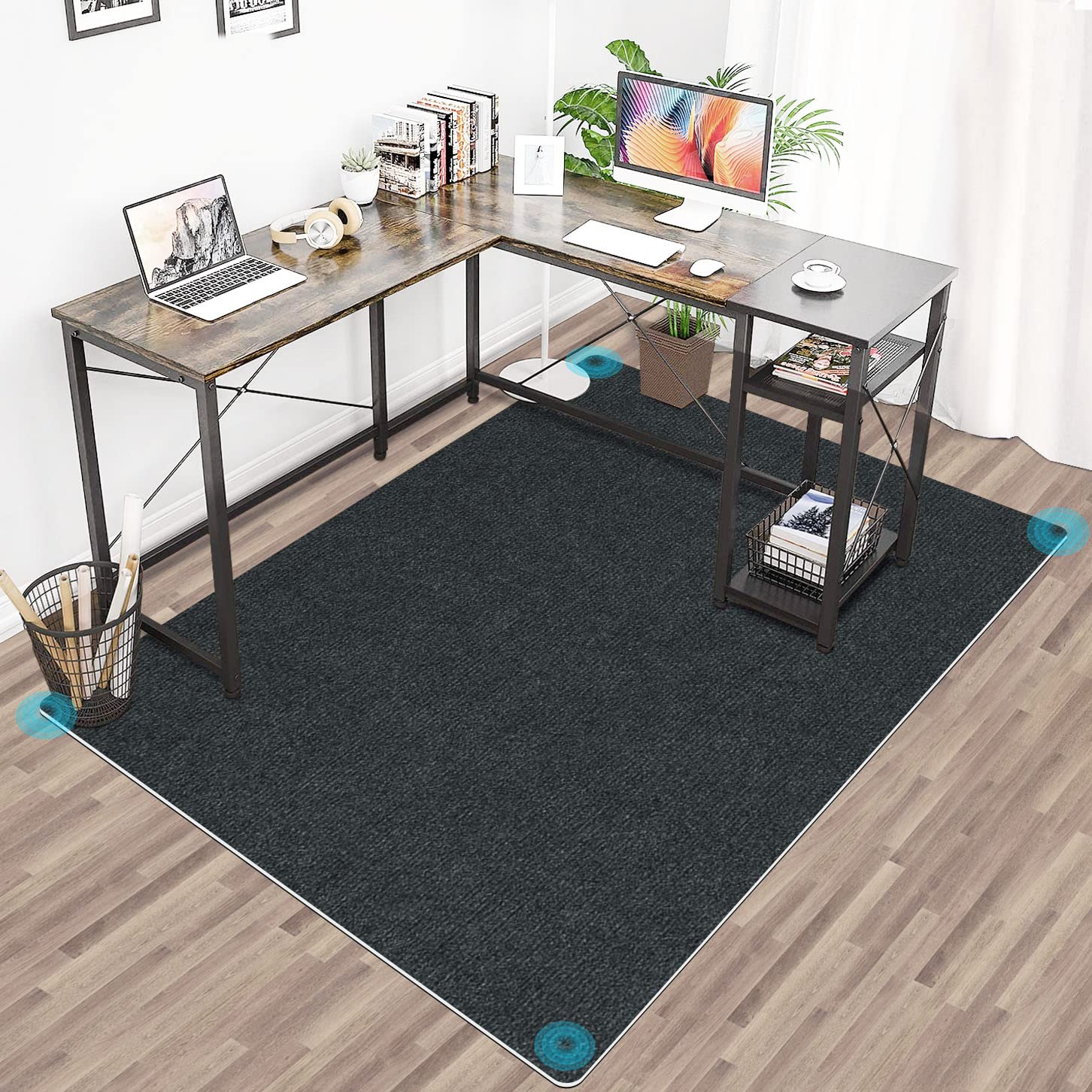 Non-Slip Office Chair Mat for Carpeted Floors - Heavy Duty Desk Chair Floor Protector for Hardwood & Carpets | Perfect for Home Office, Gaming & Workspace