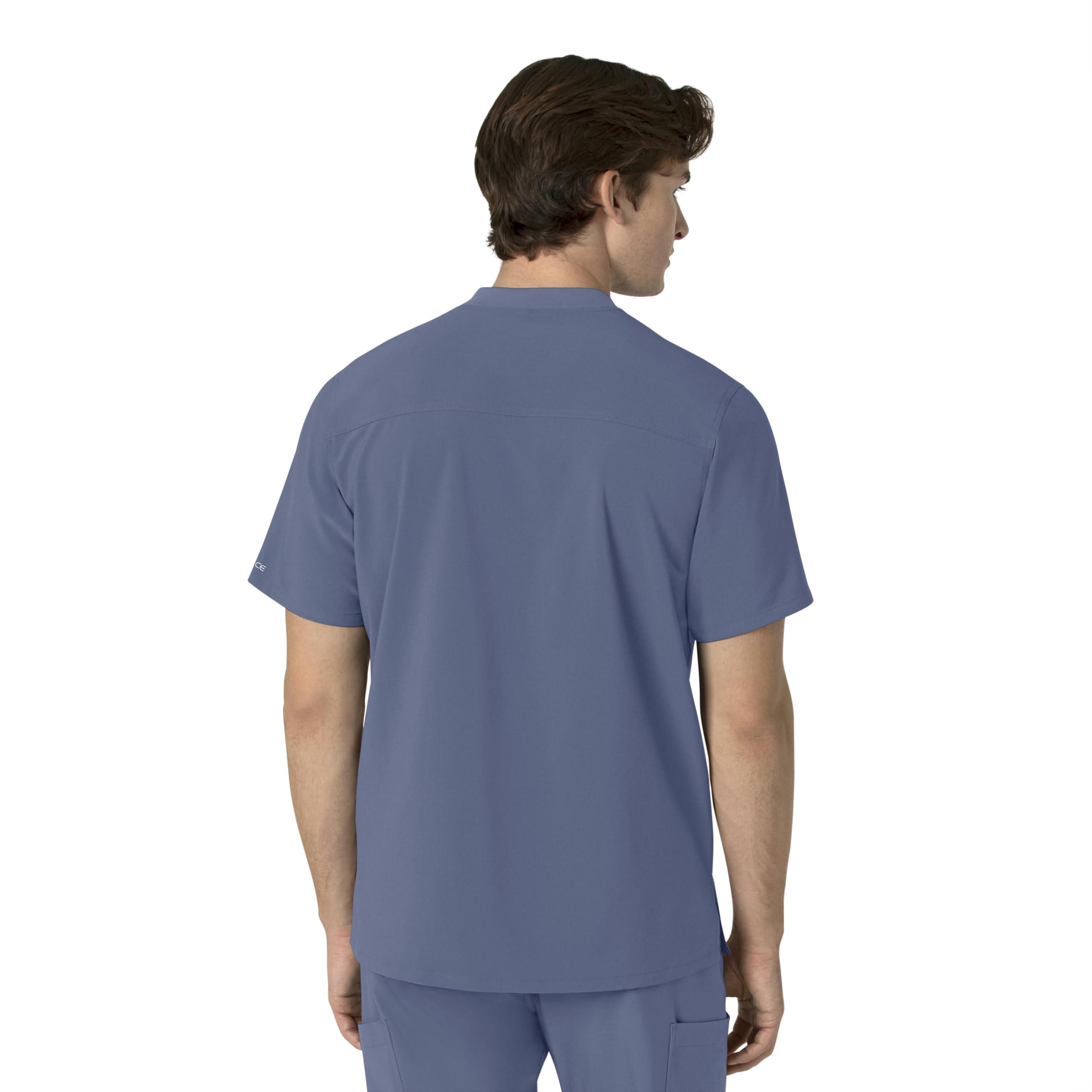 Carhartt Force Cross-Flex Men's Henley Scrub Top - Breathable Workwear for Medical Professionals - Navy Blue Scrubs for Doctors, Nurses & Healthcare Workers