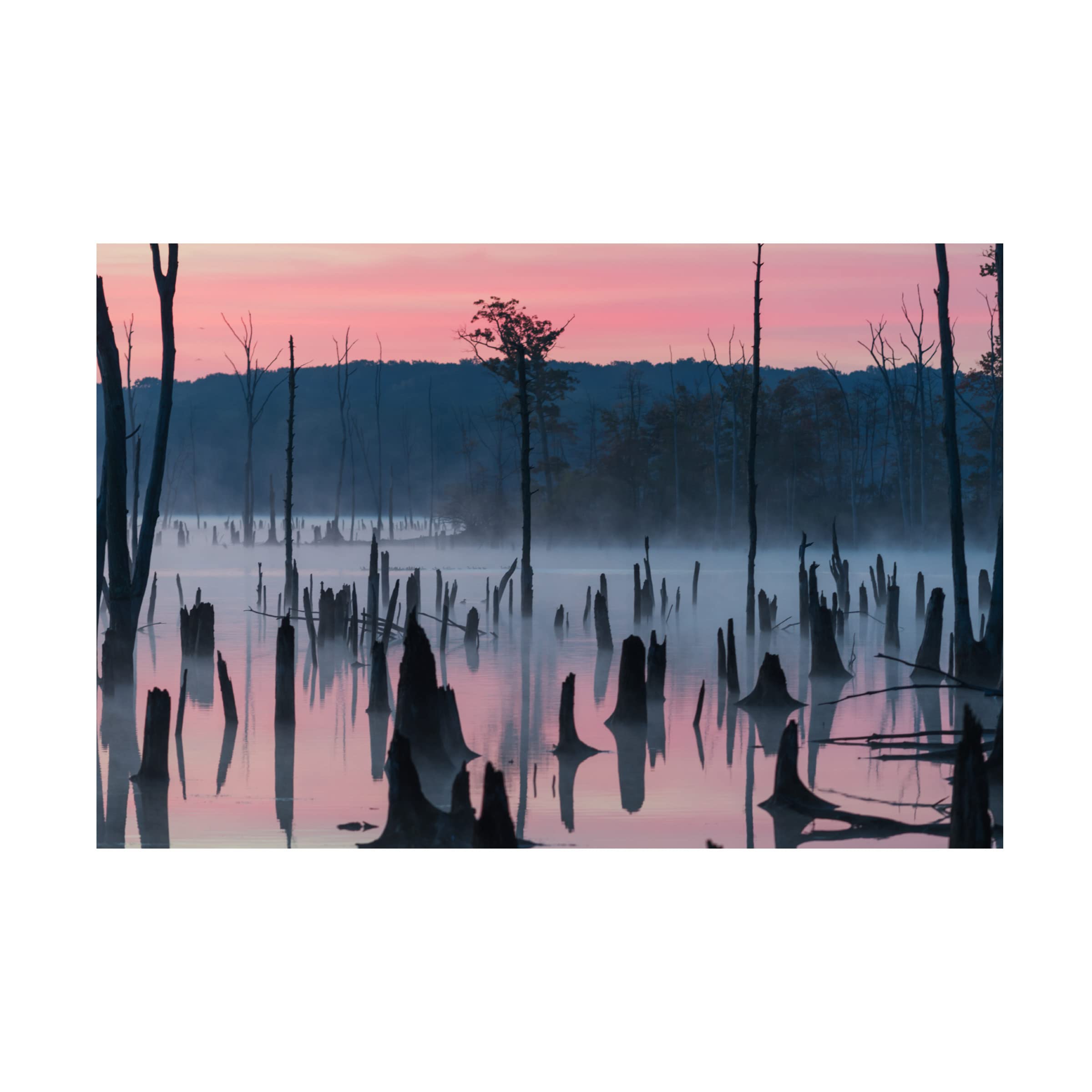 Trademark Fine Art 'Lake At Morning 2' Canvas Wall Art by Austin - Stunning Landscape Painting for Living Room, Bedroom & Office Decor