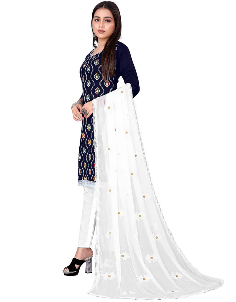 Stylish Blue Cotton Salwar Suits for Women - Comfortable Traditional Indian Outfit for Festivals, Weddings & Daily Wear