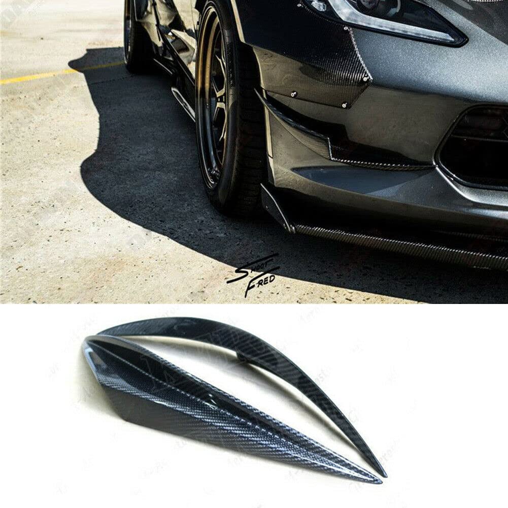 Carbon Fiber Front Bumper Canards Splitter Spoiler for Corvette C7 2014-2018 - High-Performance Aero Upgrade for Racing & Street Style Enhancement