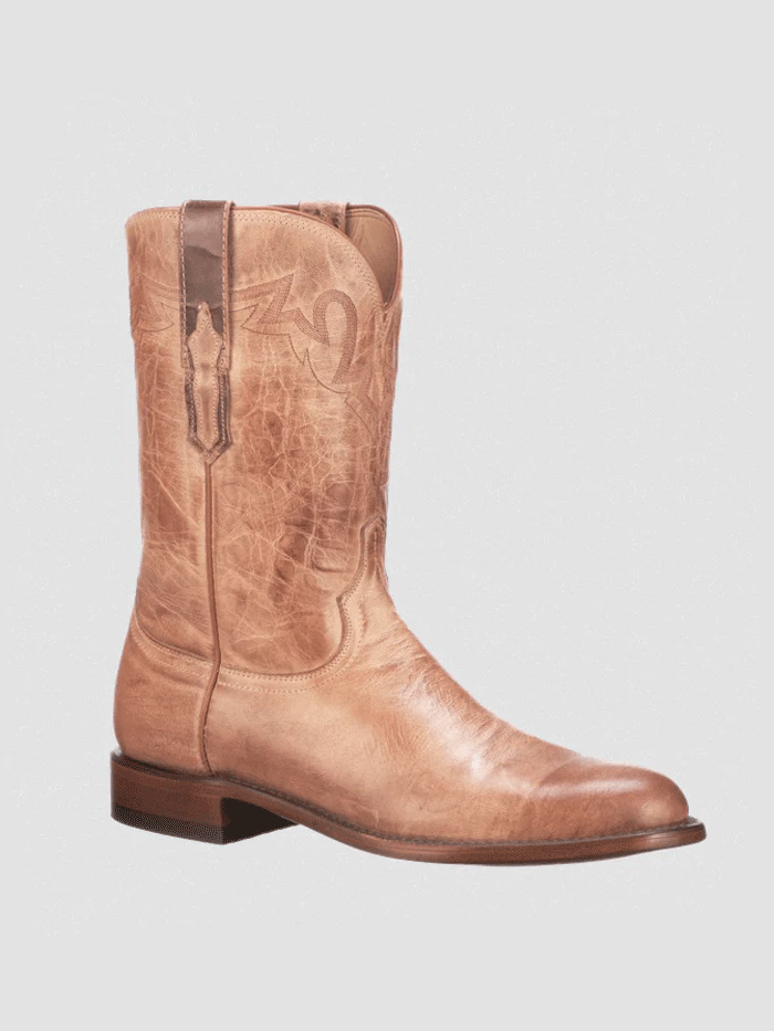 Lucchese CL6506.C2 Men's Sunset Roper Tan Cowboy Boots - Premium Leather Western Boots for Riding, Country Style & Casual Wear