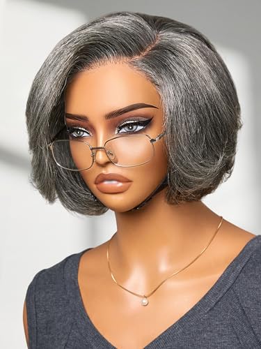 Layered Bob｜Side Part｜ Salt & Pepper