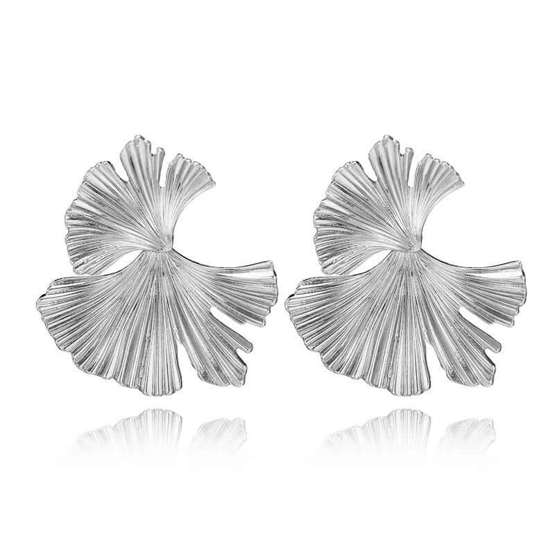 Ginkgo Leaf Vine Stud Earrings in Gold and Silver | Elegant Botanical Jewelry for Women | Perfect for Everyday Wear, Office, and Special Occasions