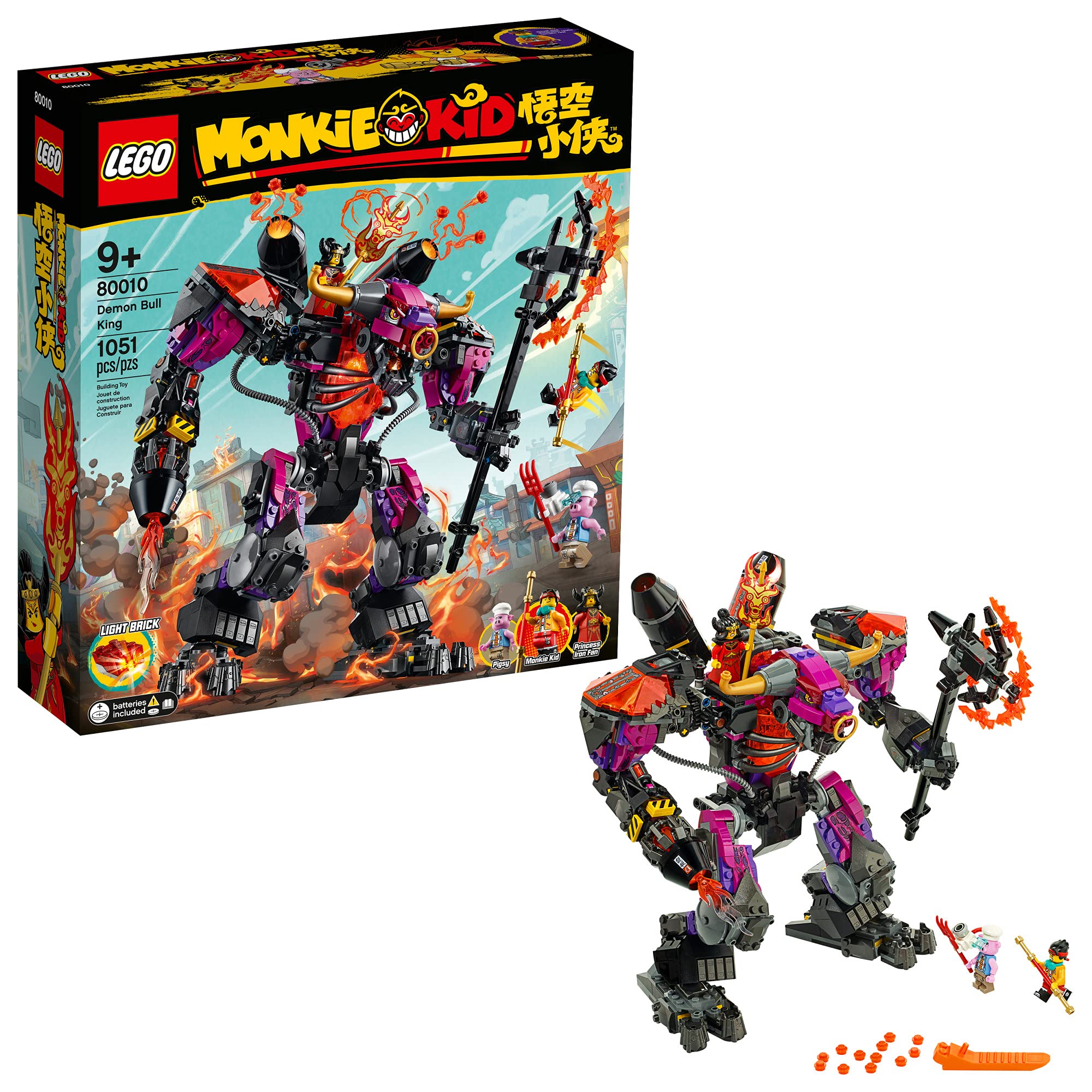 LEGO Monkie Kid Demon Bull King 80010 Building Kit - 1051 Piece Construction Toy Set for Kids & Collectors | Creative Play, Birthday Gift, Home Decoration