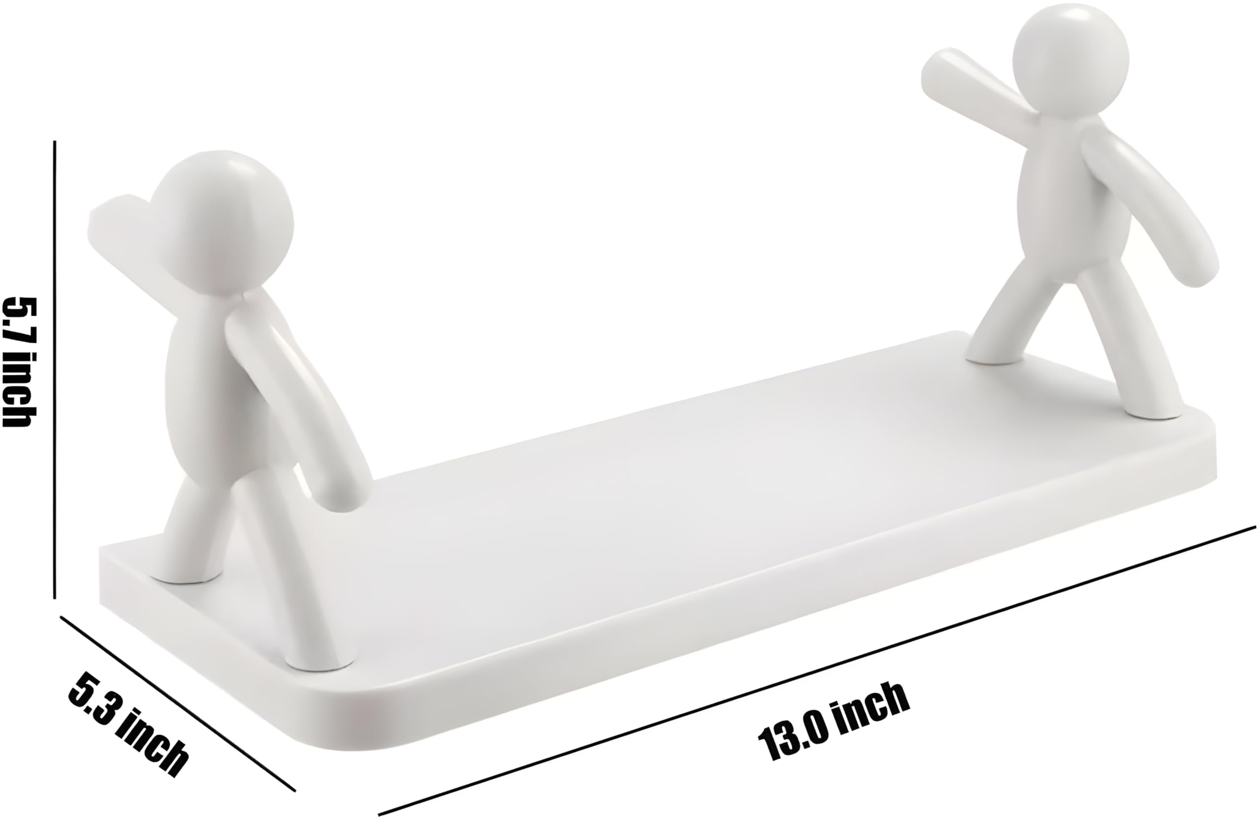 Boniry 2-Pack White Plastic Wall Mounted Bathroom Shelves - Self Adhesive Shower Storage Organizer for Toiletries, Cosmetics & Bath Accessories - Perfect for Small Spaces, Apartments & Dorm Rooms