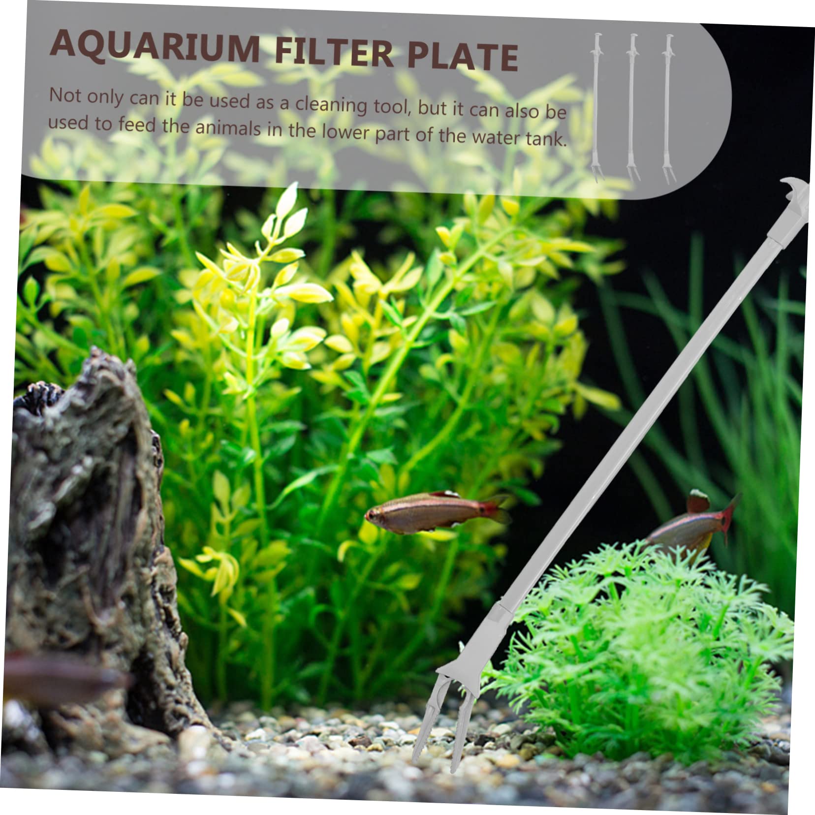 BCOATH 6 Pack Aquatic Plant Clips - Plastic Aquarium Feeding Tongs for Fish Tank, Terrarium, Glass Container - Perfect for Feeding, Trimming & Plant Maintenance in Home Aquariums