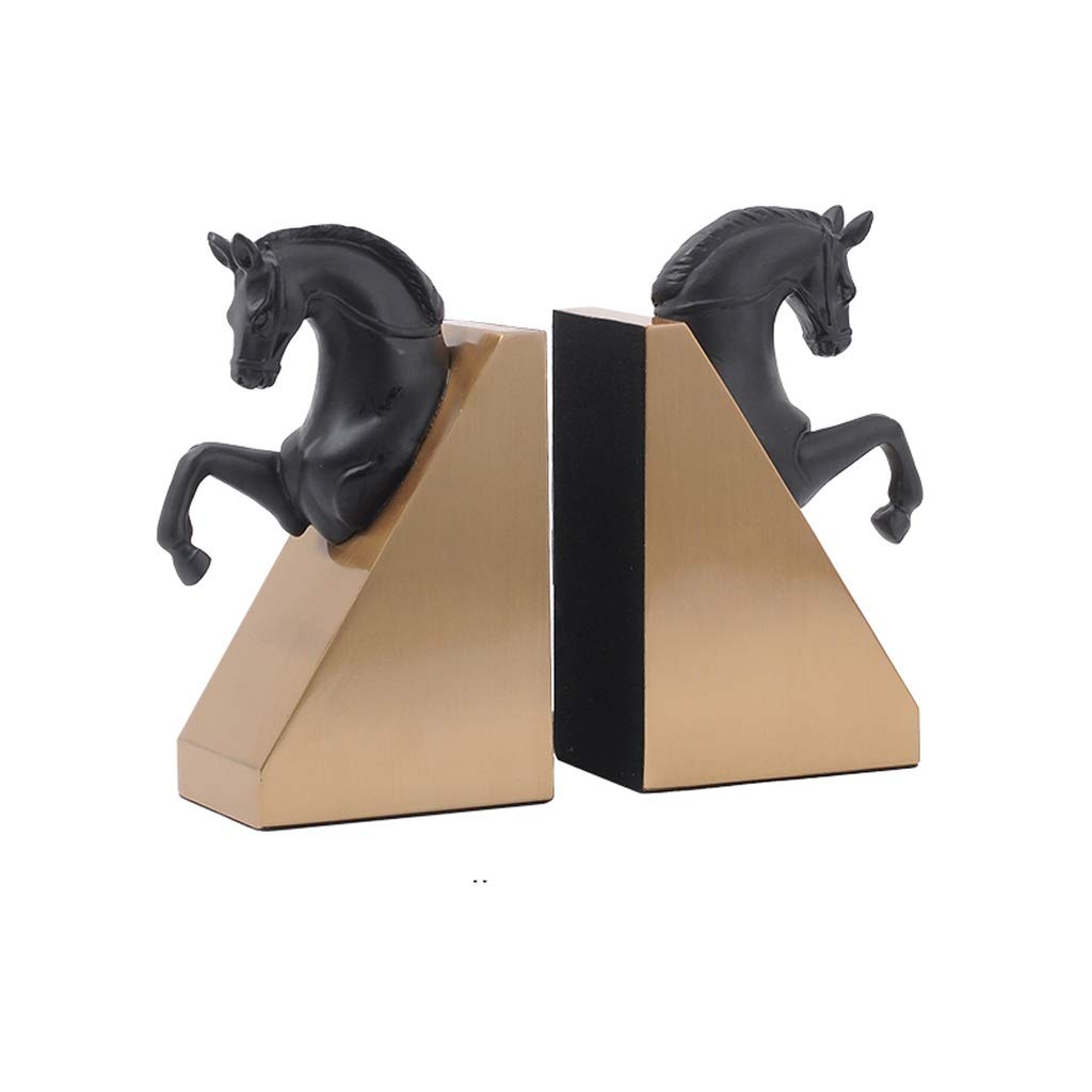 Nordic Marble Metal Bookends for Shelves - Decorative Book Stand & File Holder, Study & Home Office Decor, Perfect for Bookshelf Organization (Color: A)