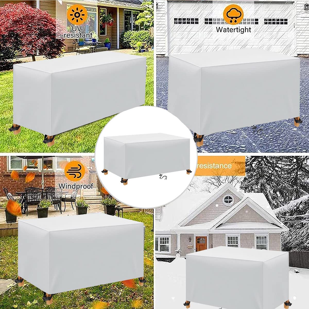Waterproof Patio Furniture Covers 600D Oxford Fabric - Outdoor Table & Couch Cover for Deck, Lawn, Backyard (130