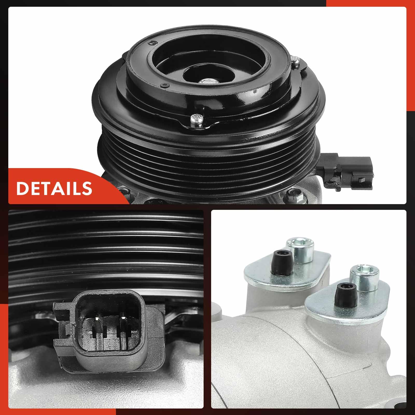 Premium AC Compressor with Clutch for 2014-2019 Ford Fiesta 1.6L - High Performance Auto Air Conditioning Replacement Part - Perfect for Summer Cooling & Long Road Trips