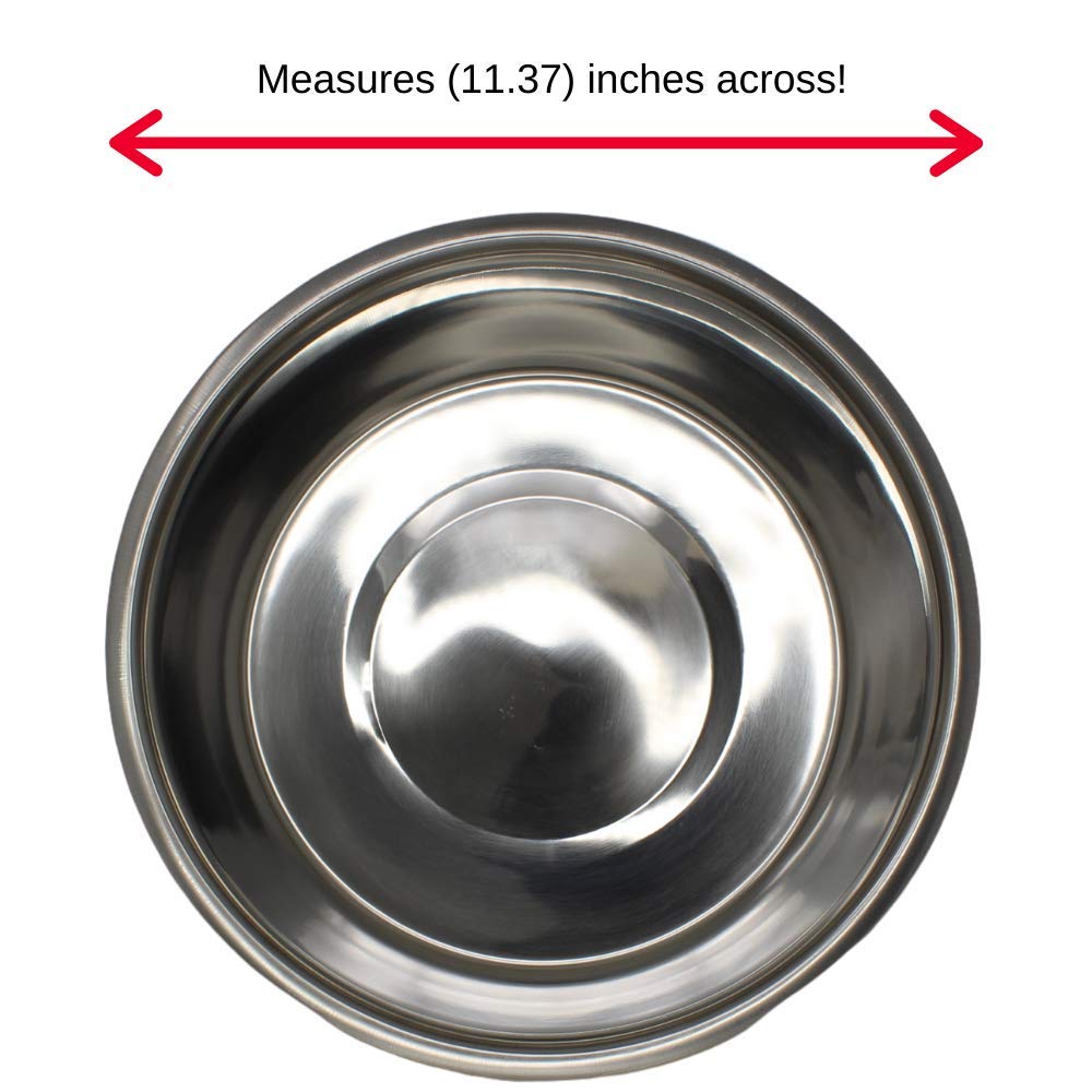 Stainless Steel 5 Quart Pet Bowl - Large Metal Feeder for Birds, Dogs & Cats - Durable Cage Cup Dish for Food & Water - Perfect for Cages, Kennels & Home Use