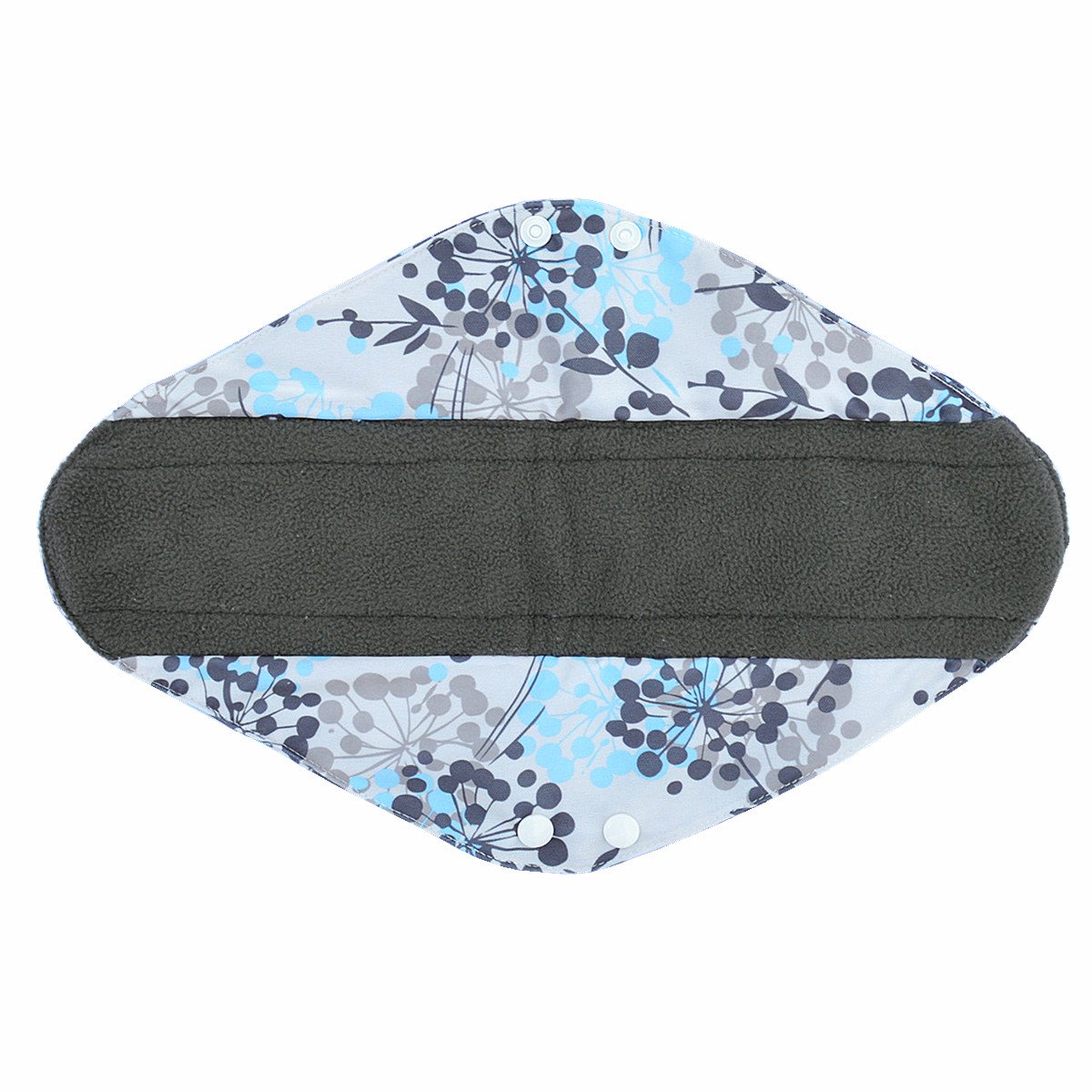 14 Inch Overnight Charcoal Bamboo Reusable Sanitary Pads for Women - Eco-Friendly Menstrual Pads, Soft & Absorbent Cloth Pads (Silver) - Perfect for Heavy Flow Nights, Postpartum Care & Travel