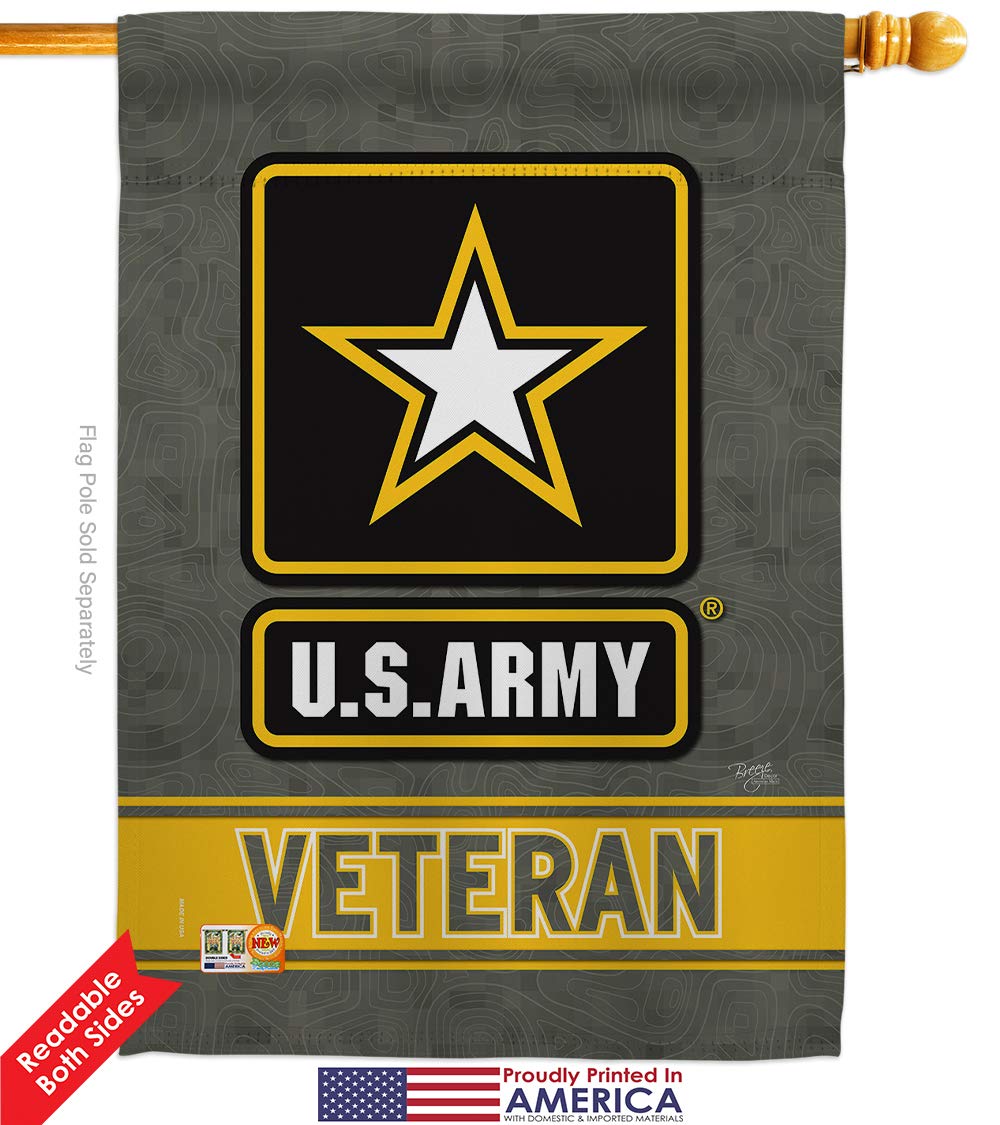 US Army Veteran Garden Flag Kit - Double-Sided 28x40 Inch Military Yard Banner for Armed Forces, Rangers & Retirees | Patriotic Home Decor Made in USA | Perfect for Memorial Day, Veterans Day & Front Yard Displays