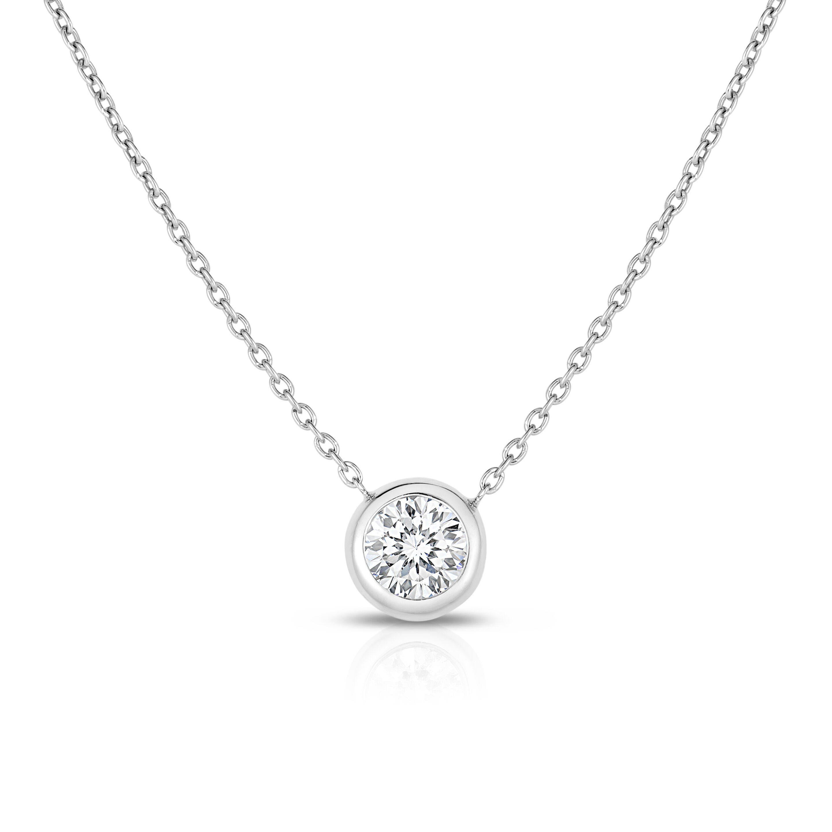 0.19 ct Diamond Station Necklace in White Gold - Elegant Dainty Jewelry for Women, Perfect for Weddings, Anniversaries & Special Occasions