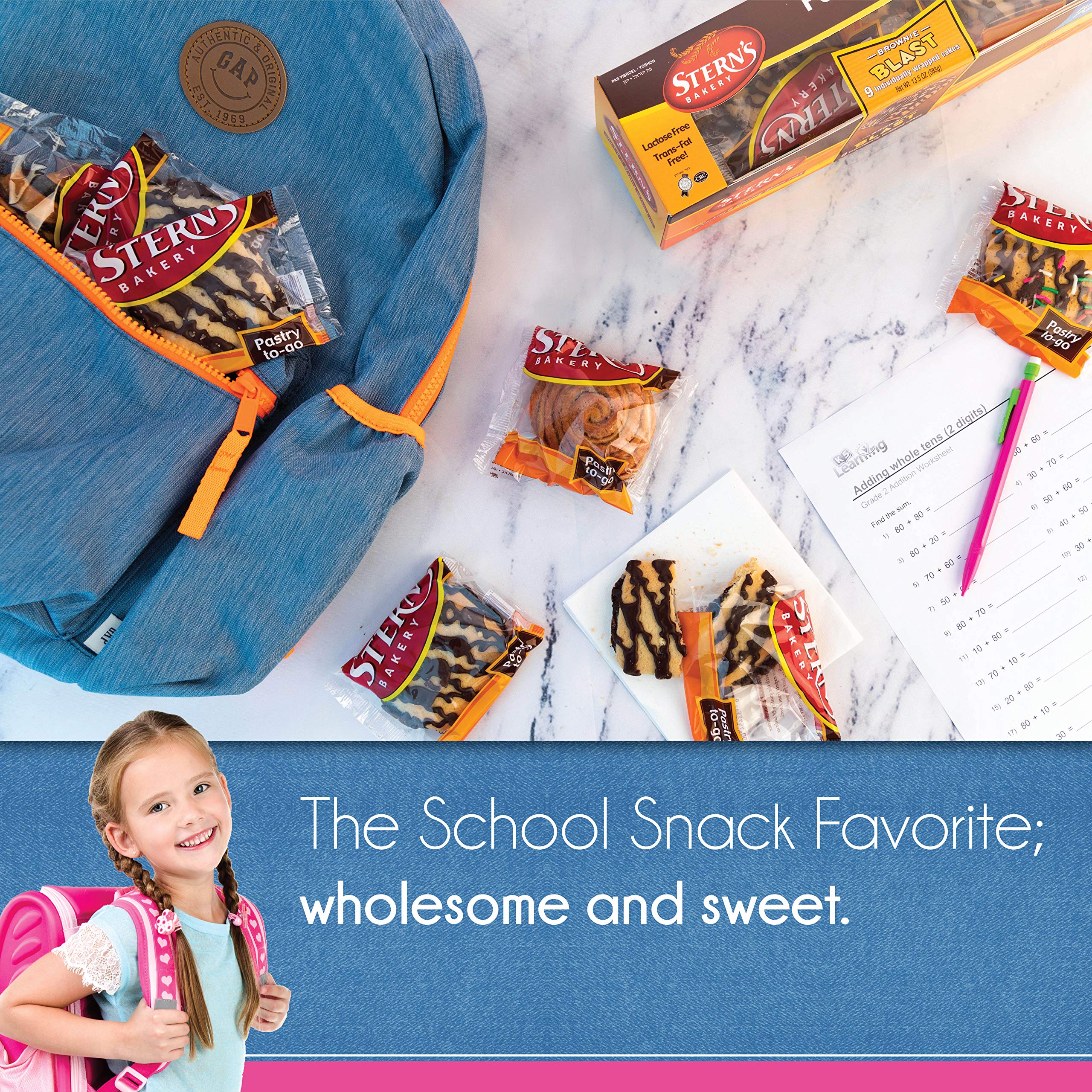 Stern's Bakery Brownie Blast - 1.5 Oz Dairy Free & Nut Free Snack Bars (80 Count) | Office Snacks, School Lunchbox Treats, Afternoon Pastries | Perfect for Work Breaks, Kids' Lunches & Coffee Time
