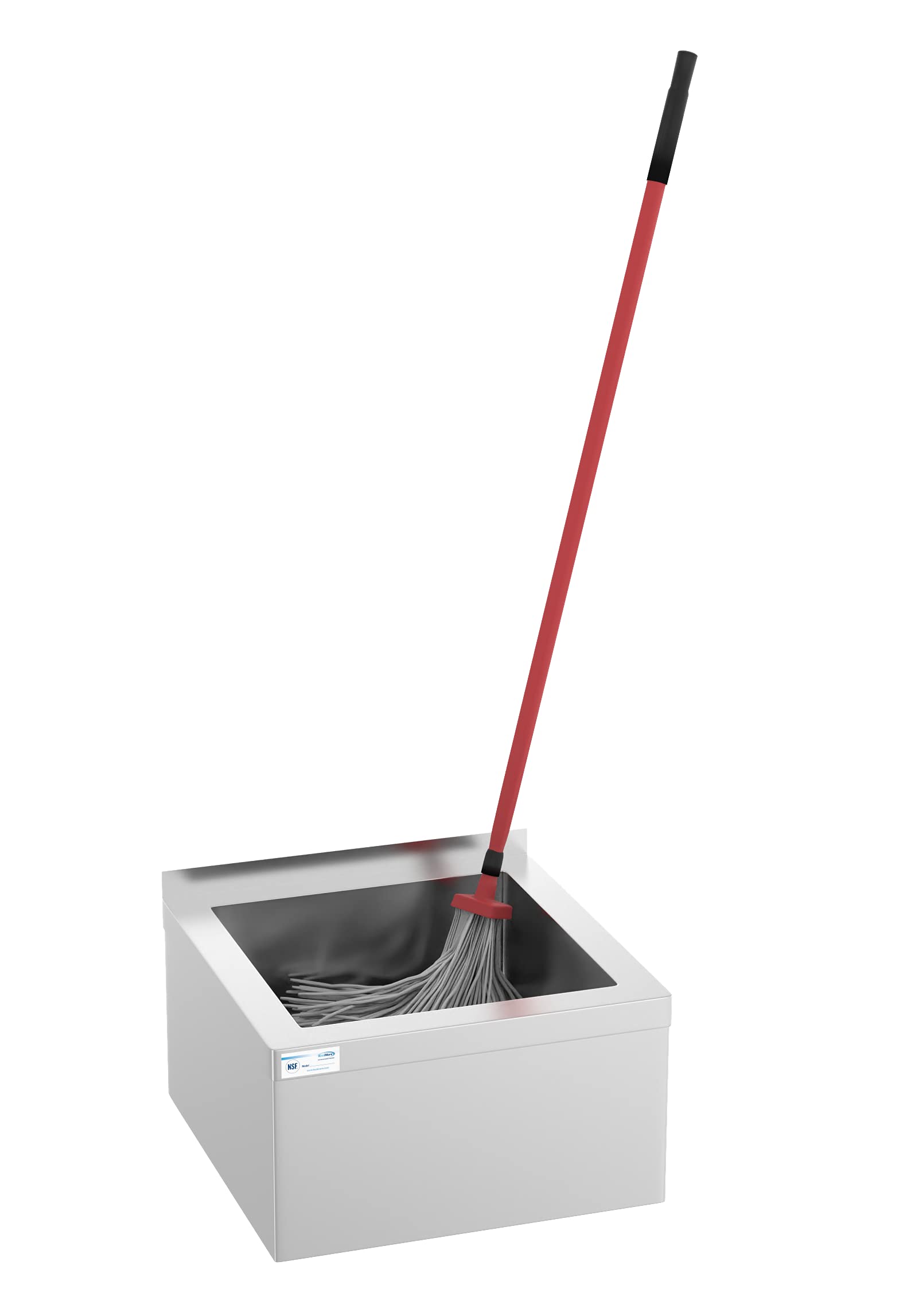 KoolMore Commercial NSF Certified 18-Gauge 304 Stainless Steel Floor Mop Sink with Deep Basin - 19” x 22” x 12” Wall-Mount Utility Sink for Restaurants, Kitchens & Food Service - Clog-Free Drain, Easy Water Disposal, Silver (MPS-1922123)