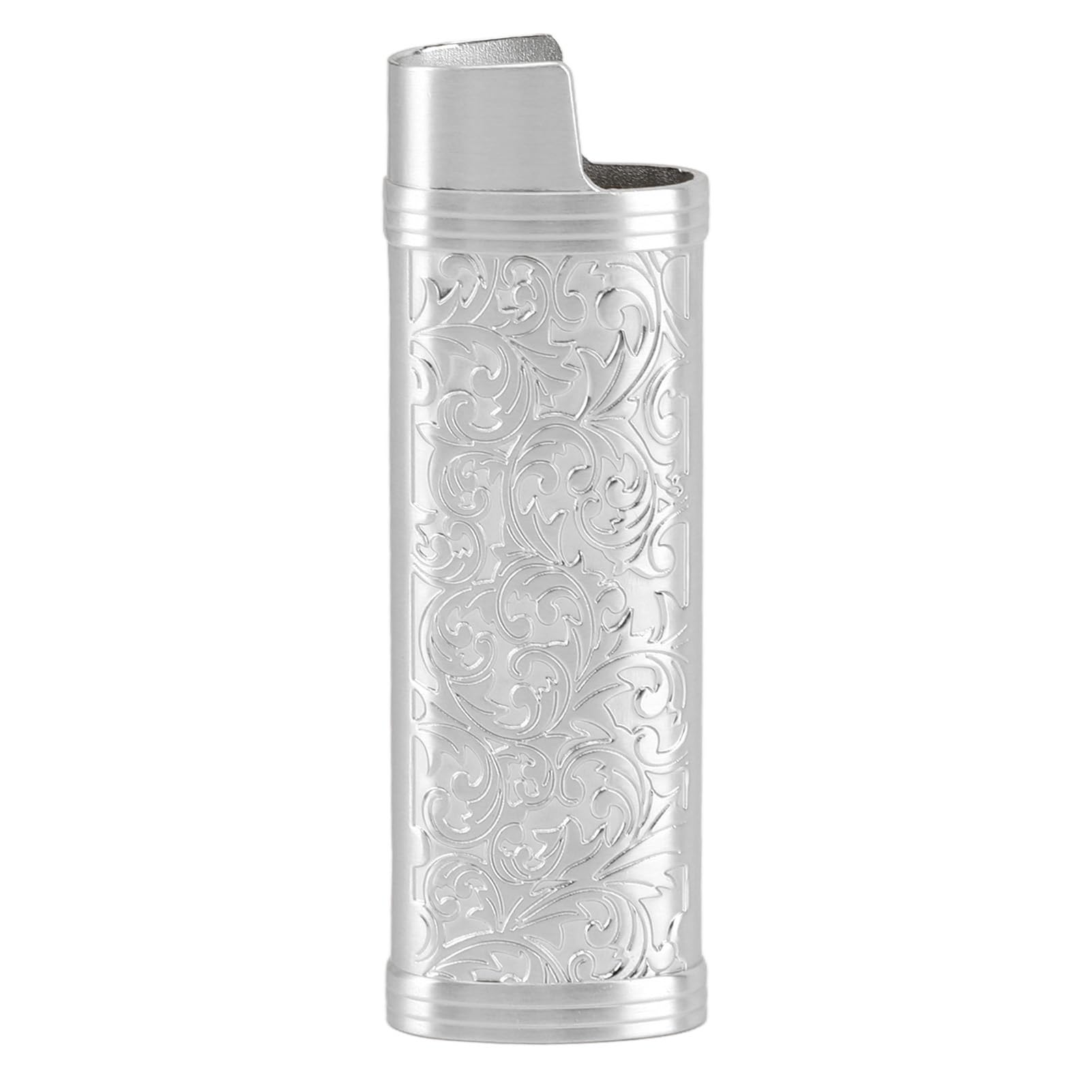 Vintage Floral Zinc Alloy Lighter Case - 2PCS Reusable Metal Cover for Everyday Use