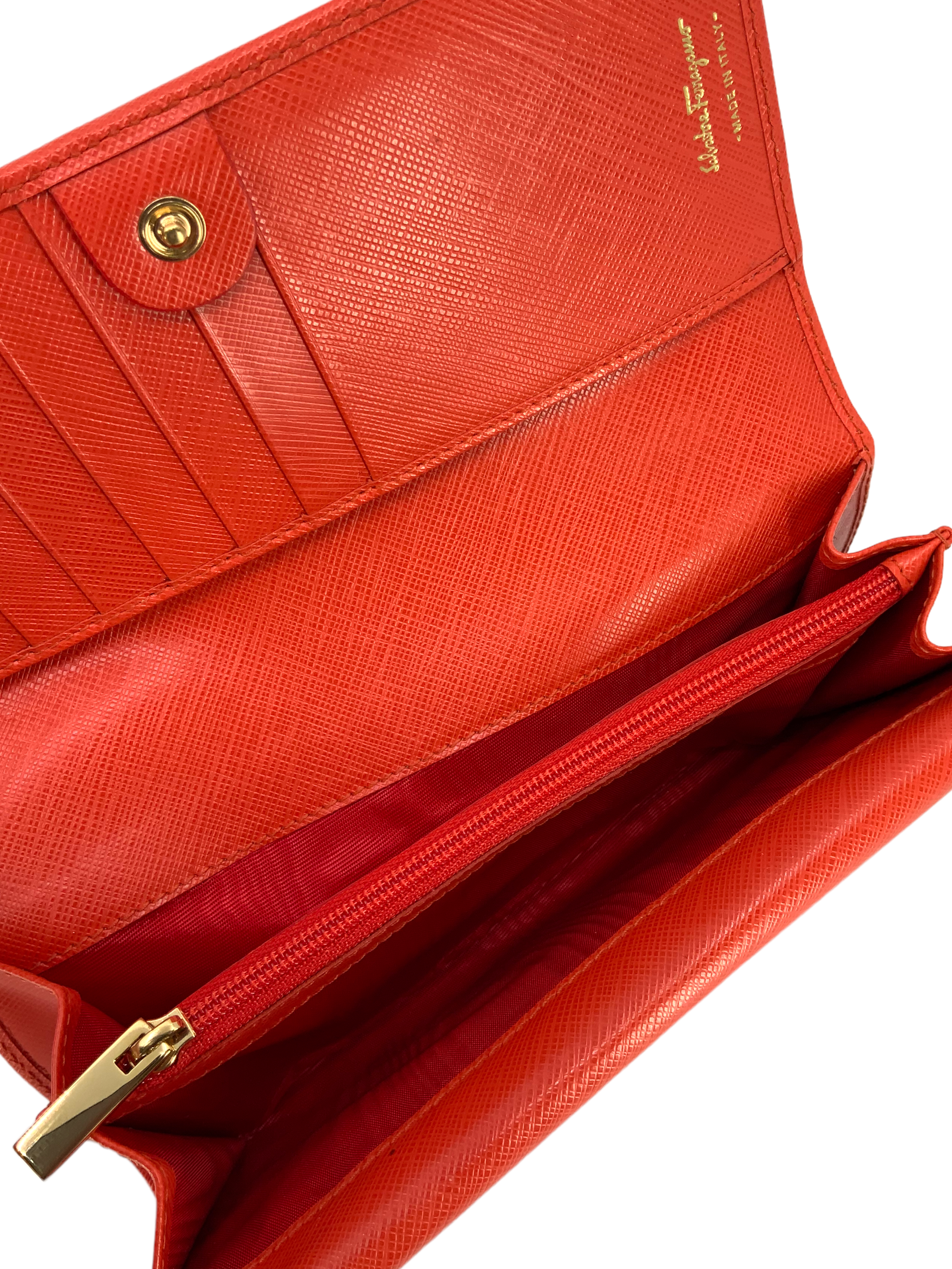 Salvatore Ferragamo Gancini Long Wallet for Men - Genuine Pebbled Calf Leather Bifold Wallet with RFID Protection - Perfect for Business, Travel & Everyday Use