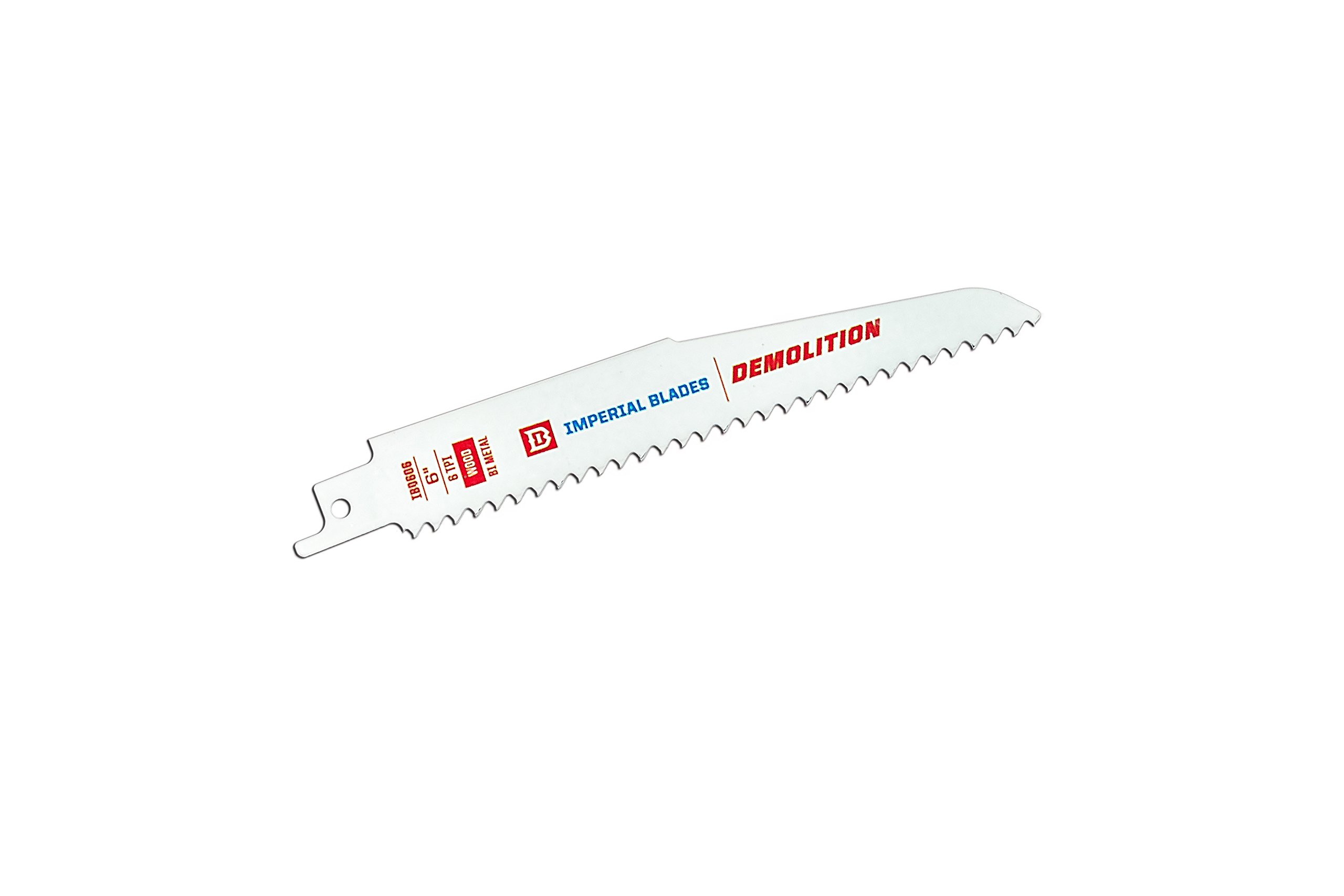Imperial Blades 25IBD606 6-Inch Wood Demolition Reciprocating Saw Blade - 6 TPI for Fast Cutting | Perfect for Demolition, Renovation & DIY Woodworking Projects