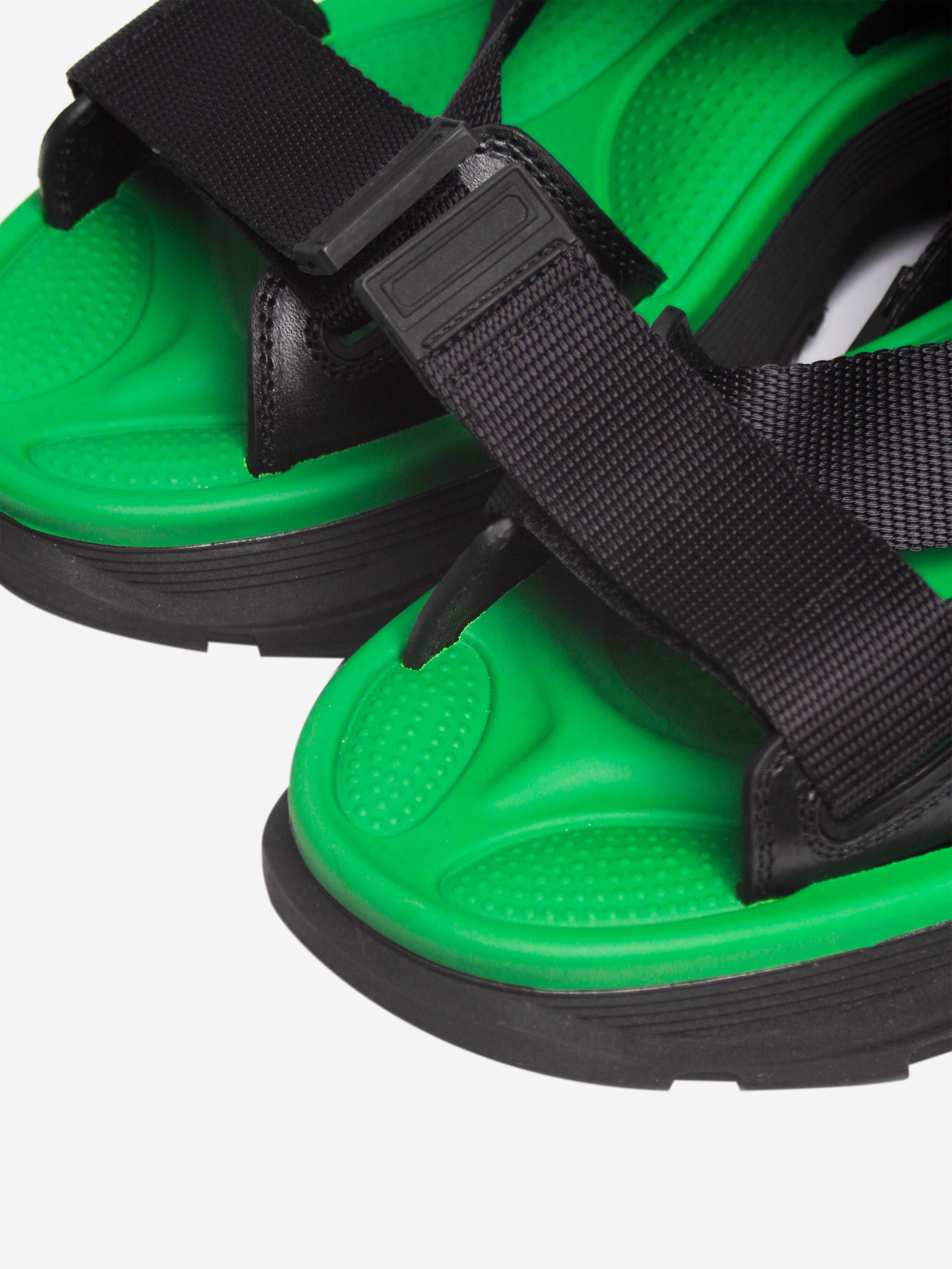 Black and Green Platform Sandals Women's Size EU 40 (US 9.5) - Comfortable Summer Beach Shoes for Walking, Travel & Outdoor Activities