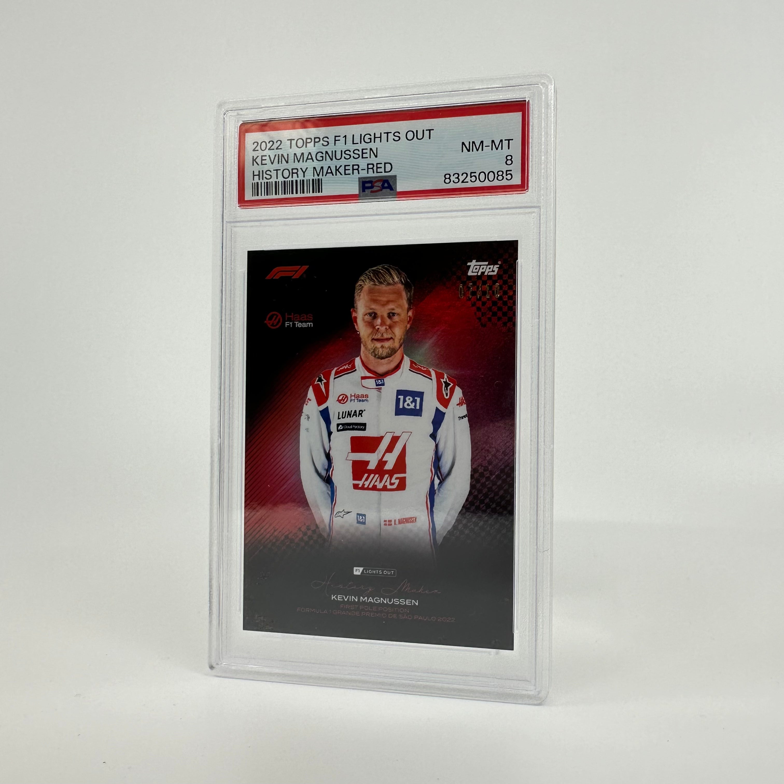 PSA 8 Graded 2007/10 Kevin Magnussen History Maker Red - Perfect for Racing Memorabilia Collections & F1 Fan Displays