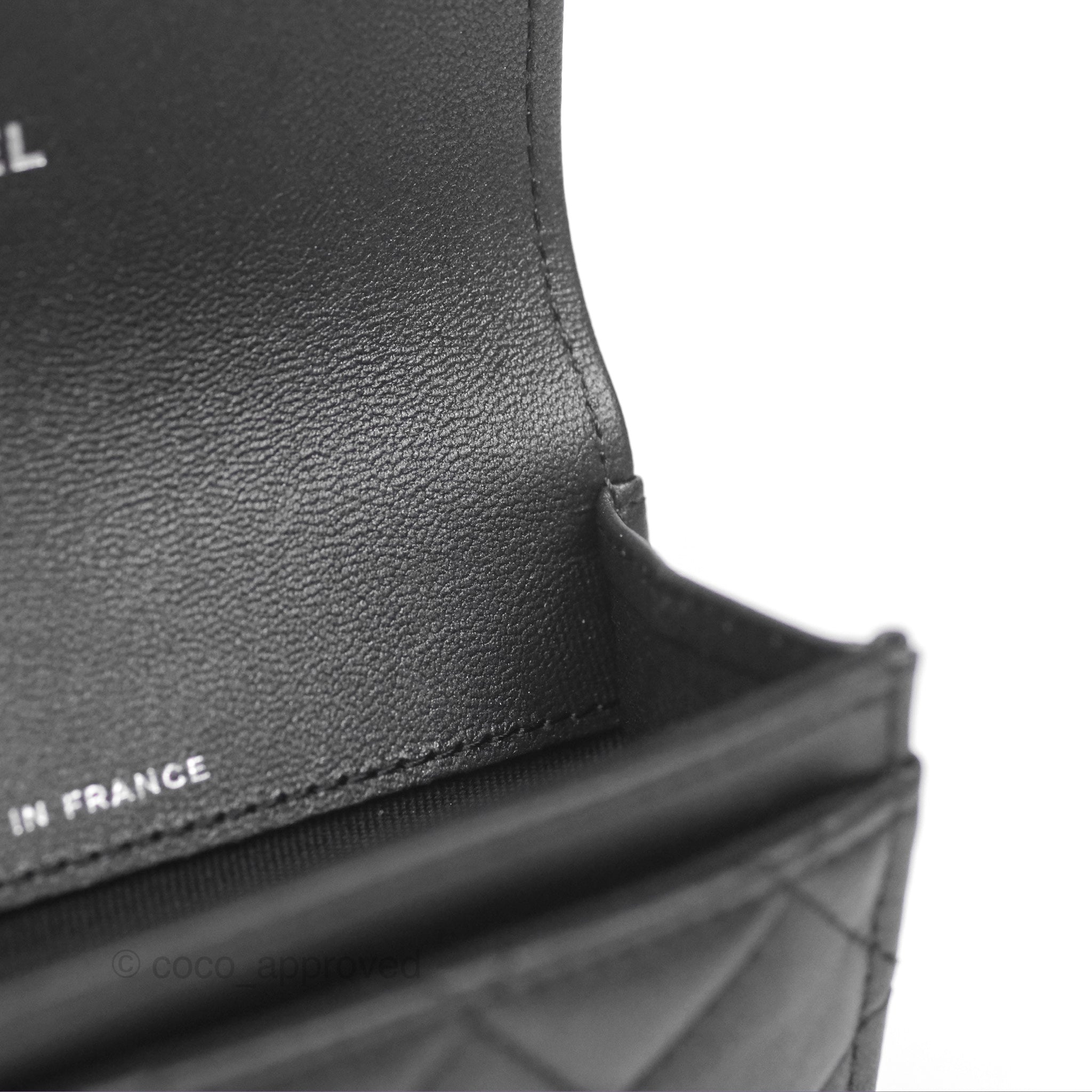 Chanel Classic Flap Card Holder - Quilted Iridescent So Black Leather Wallet for Women | Luxury Credit Card Case for Everyday Use & Special Occasions