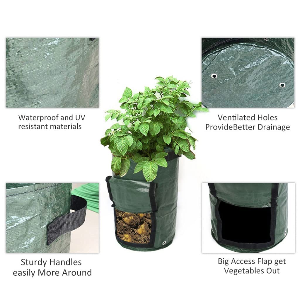 Potato Grow Bags - 35x30cm Thickened PE Fabric Plant Containers for Vegetables, DIY Garden Planting Pots | Ideal for Home Gardening, Balcony Planting & Organic Vegetable Cultivation