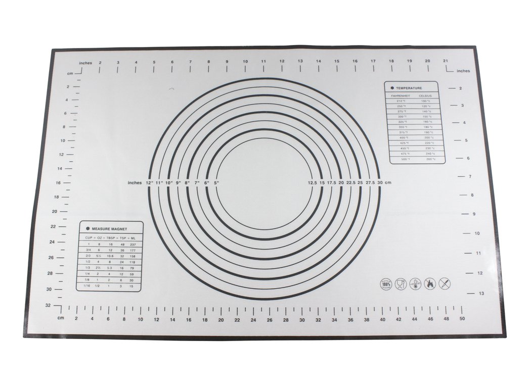 Non-Slip Non-Stick Baking Mat with Measurements - 40x60CM Large Silicone Dough Rolling Mat for Cookies, Pastry & Bread Making - Perfect for Baking, Kneading & Cooking - Ideal for Home Bakers & Professional Kitchens