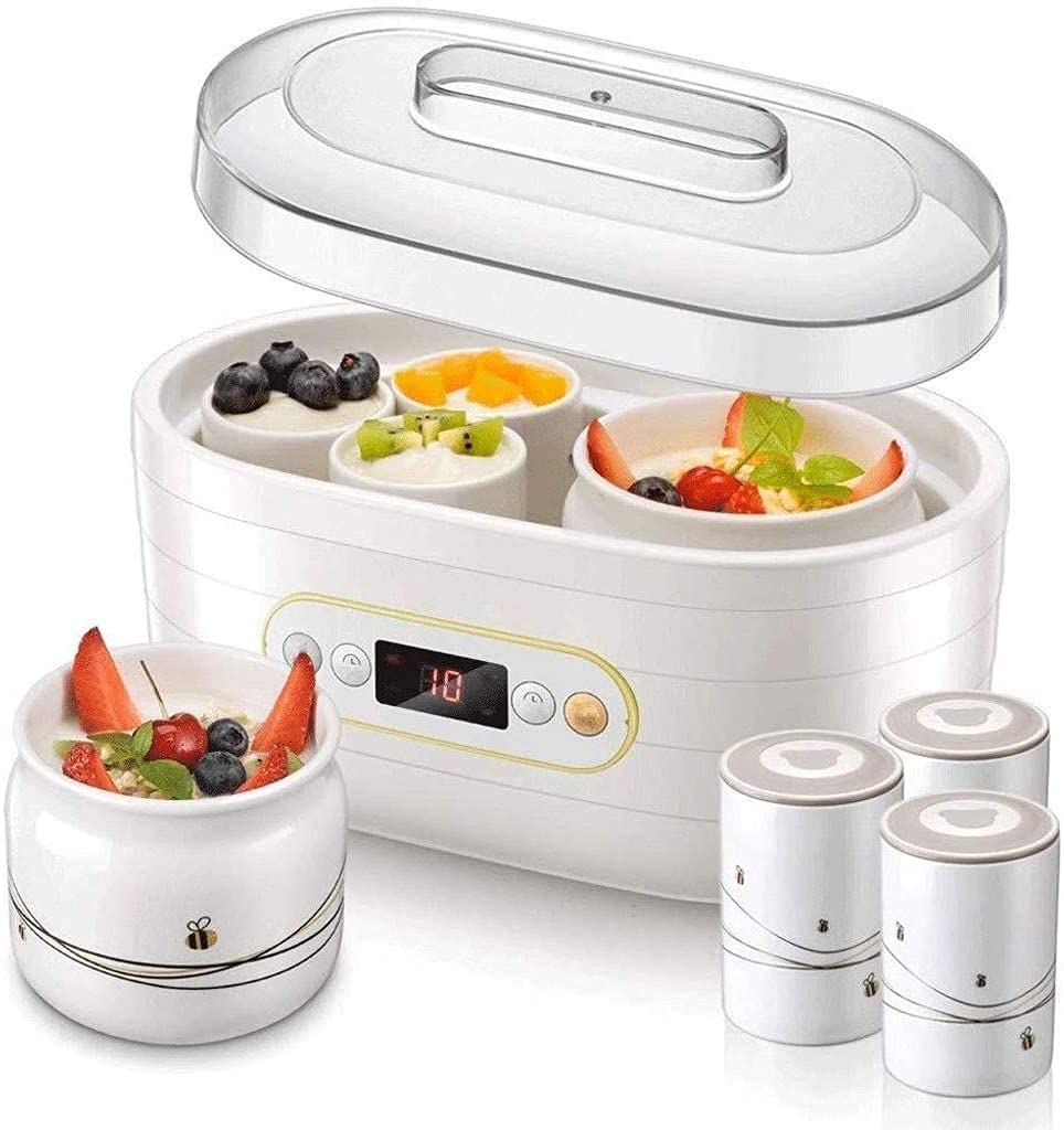 Automatic Yogurt Maker for Home Use - 304 Stainless Steel Liner, 360° 3D Heating System with 2 Large + 6 Small Inner Tanks - Perfect for Healthy Breakfast, Snacks & Family Yogurt Making