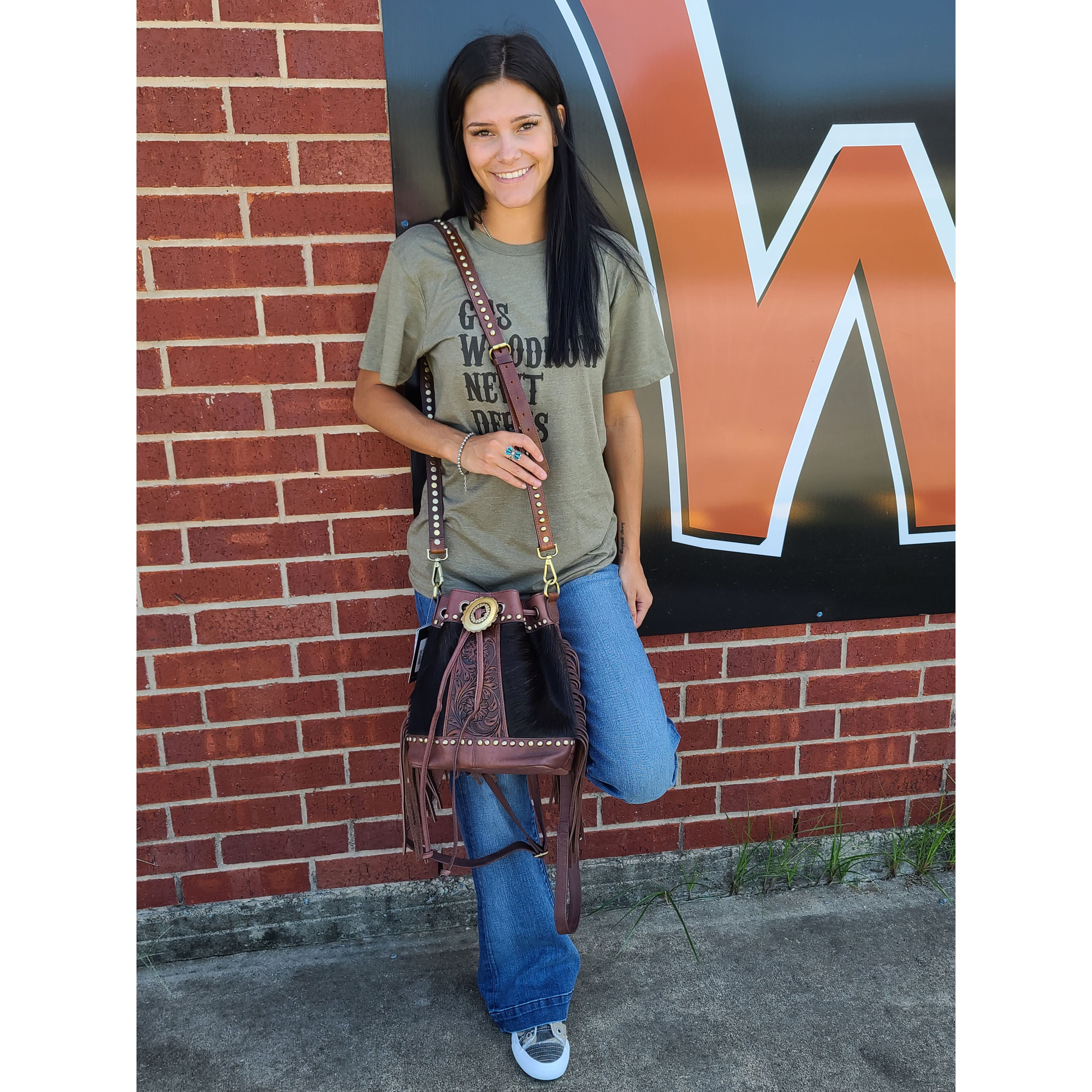 American Darling Conceal Carry Brown Backpack & Purse for Women - Stylish CCW Handbag with Hidden Gun Pocket - Perfect for Travel, Hiking, and Everyday Use