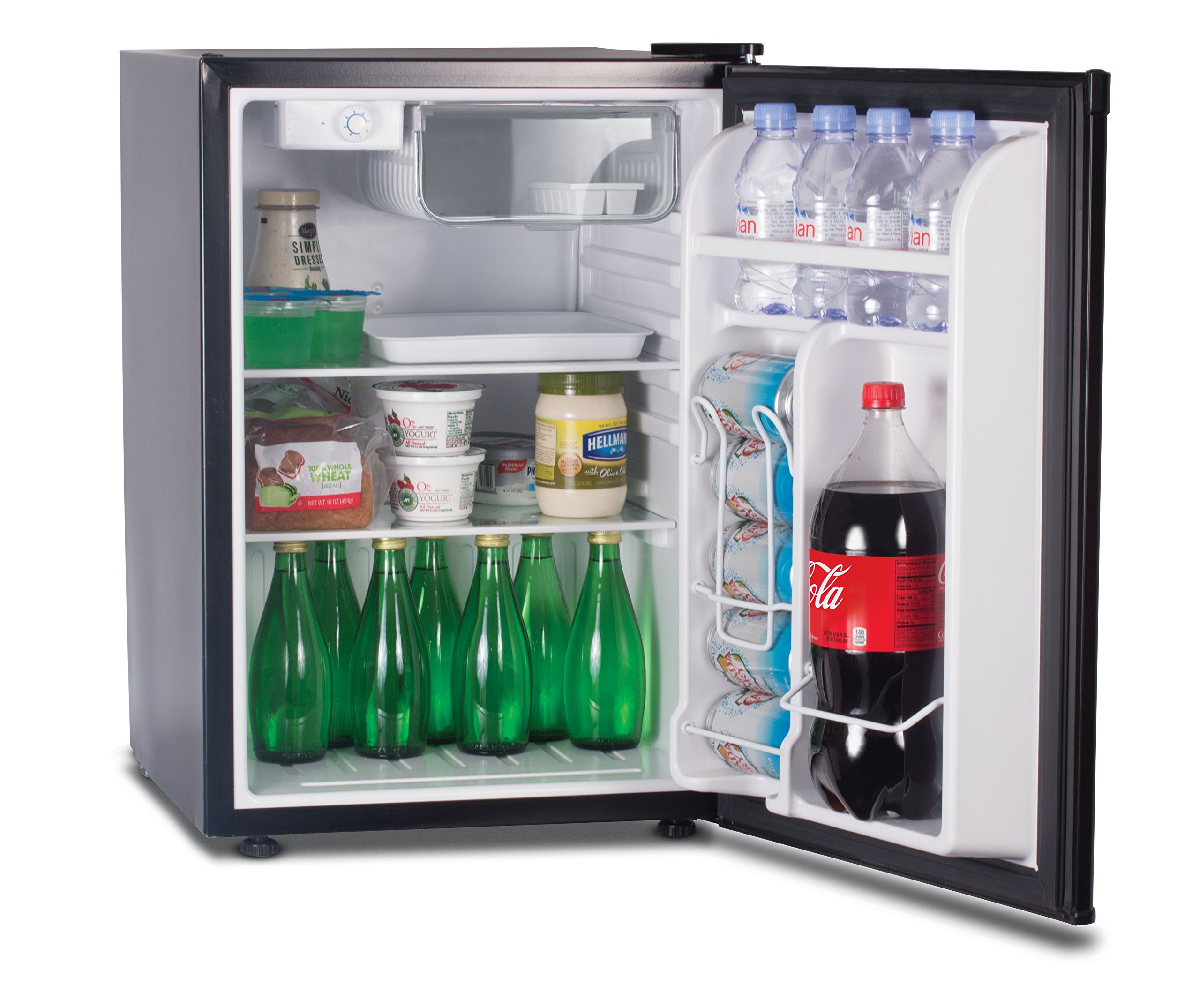 Commercial Cool CCR26B 2.6 Cu. Ft. Compact Single Door Refrigerator with Freezer - Black Mini Fridge for Dorm, Office, Bedroom or Apartment - Energy Efficient Small Refrigerator for Beverages, Snacks and Food Storage