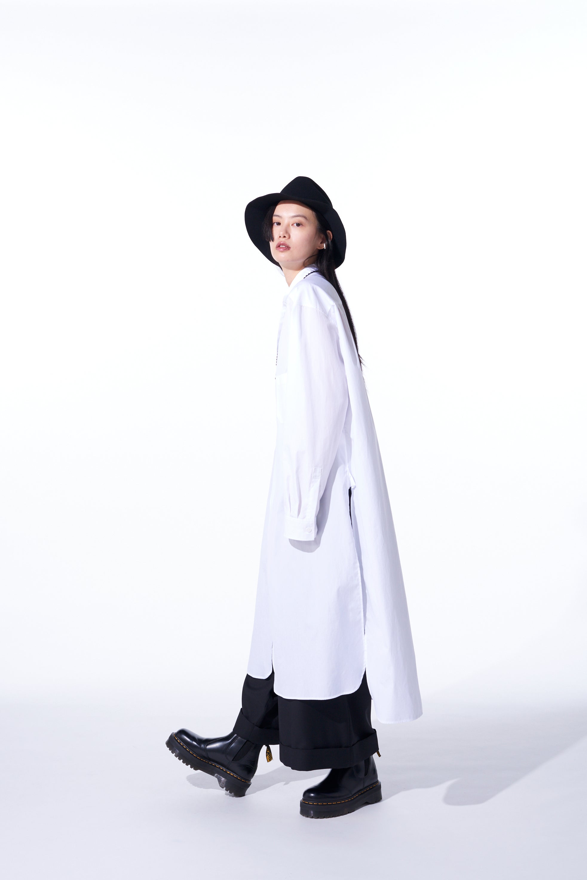 Premium Cotton Broadcloth Stand Collar Long Shirt with Rounded Hem - Classic Casual Wear for Men & Women | Perfect for Office, Dating & Everyday Outfits