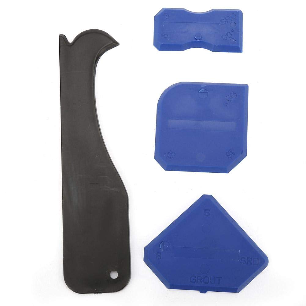 4PCS Caulking Tool Kit - Professional Sealant Finishing Tools with Silicone Scraper & Grout Remover for Perfect Caulk Lines (Blue) - Ideal for Bathroom, Kitchen & DIY Home Projects