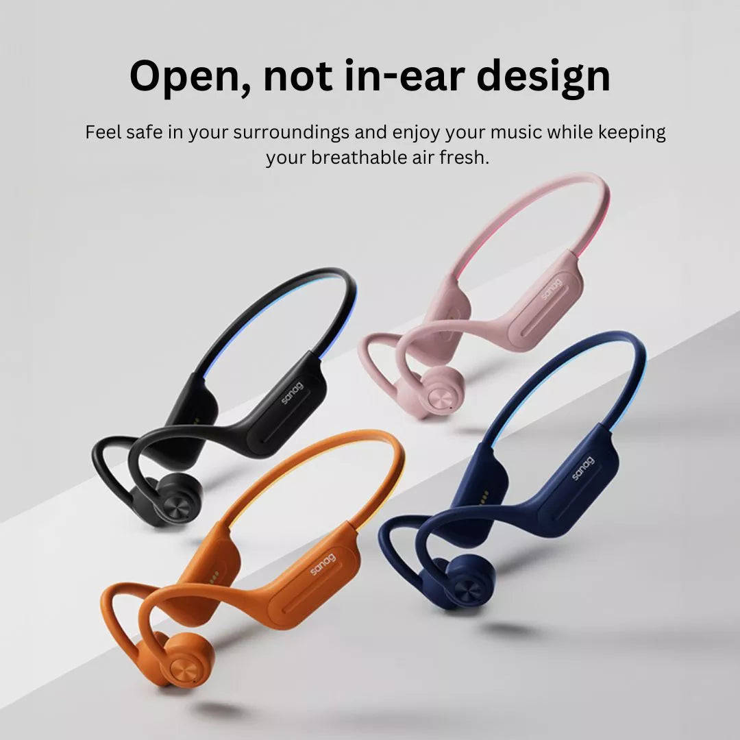 Sanag B91S Pro RunPower Open Ear Swimming Bone Conduction Headphones - Wireless Bluetooth Sport Headset for Running, Cycling & Water Activities - IPX8 Waterproof & Sweatproof for Pool, Beach & Gym Workouts