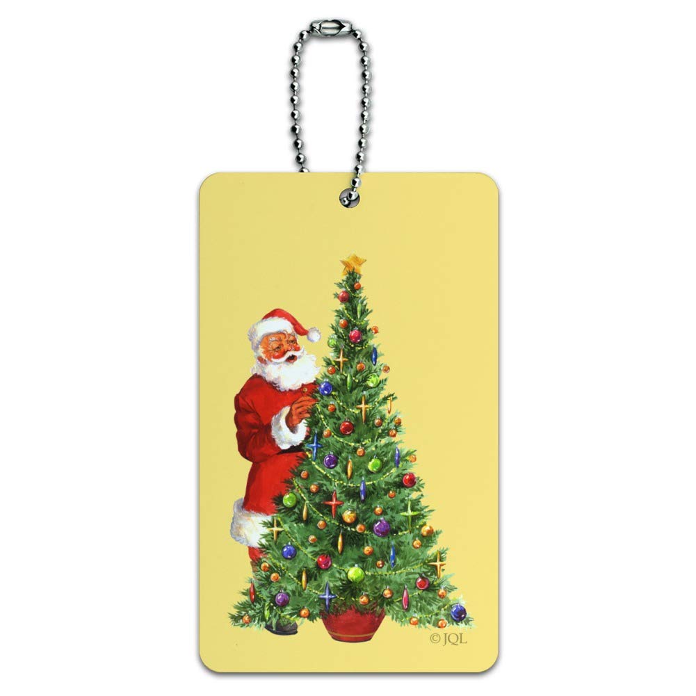 Christmas Santa Tree Luggage Tag - Festive Holiday Carry-On ID Tag for Suitcases & Bags | Perfect for Travel Gifts & Seasonal Decor