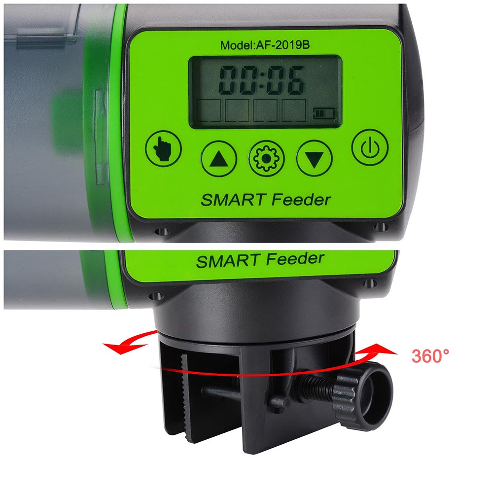AquaBasik Automatic Fish Feeder - 200ml LCD Digital Timer for Aquarium - Perfect for Vacation & Daily Fish Feeding