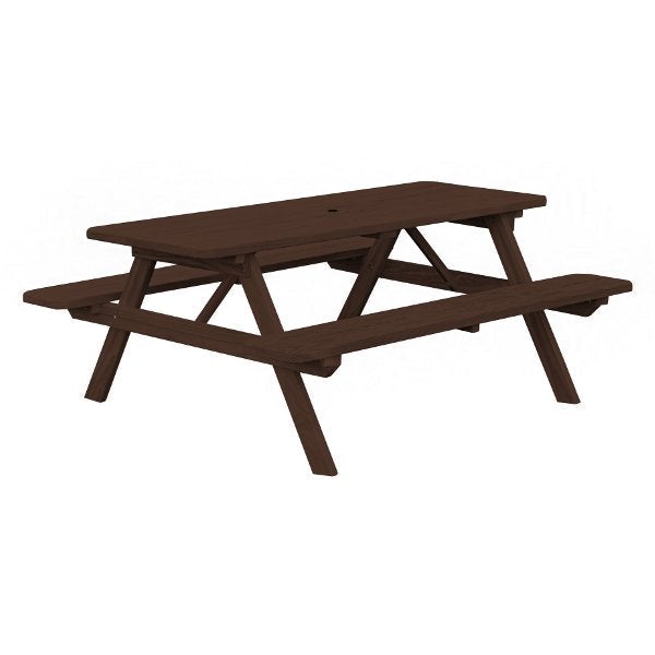 Durable Pressure Treated Pine Picnic Table with Attached Benches - Outdoor Dining Set for Backyard, Patio, Park & Camping - Weather Resistant Wooden Picnic Table for Family Gatherings & BBQs