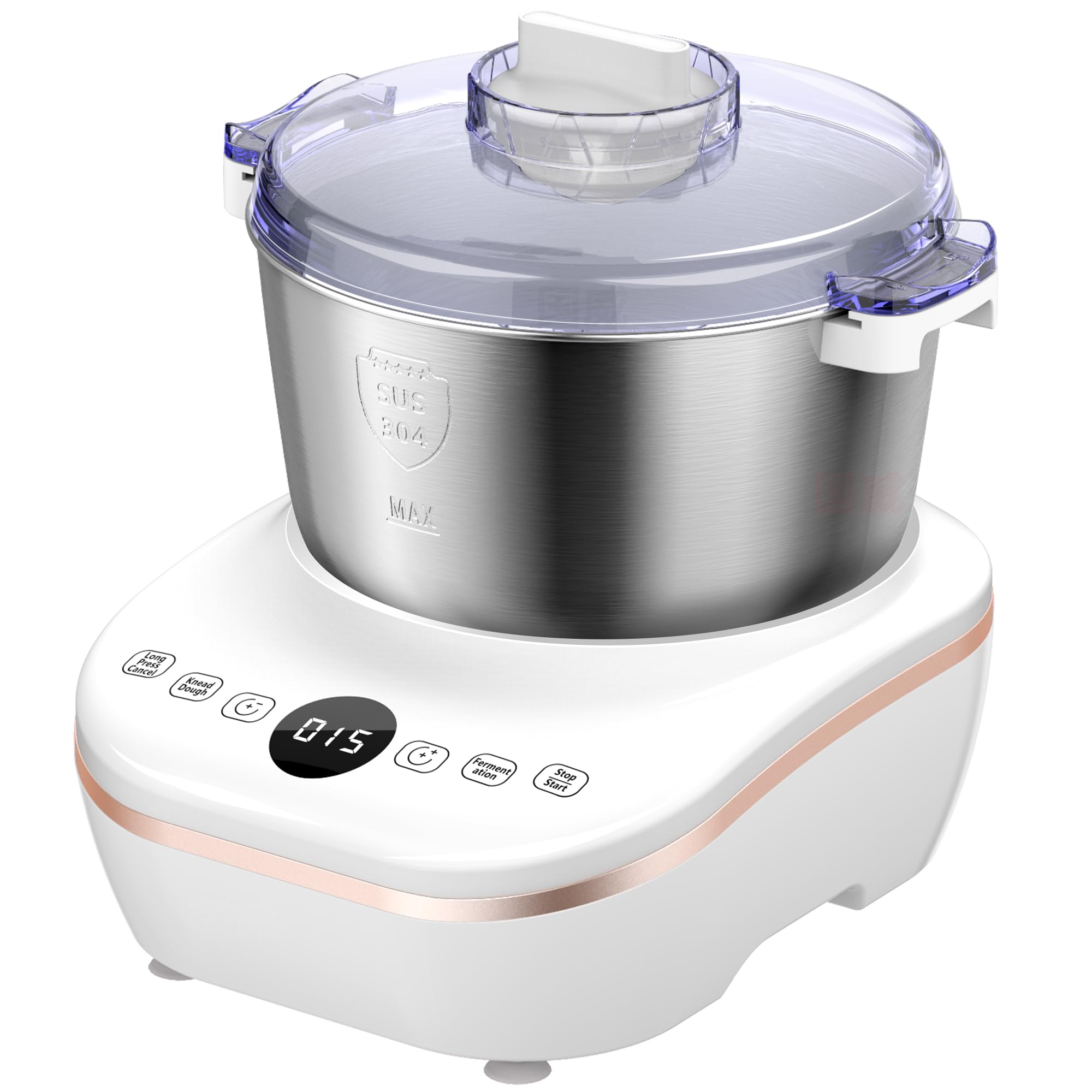 7.3QT (7L) Stainless Steel Electric Dough Maker with Ferment Function - Multi-Functional Stand Mixer for Bread, Pizza, Noodles & Dumplings - Perfect for Home Baking, Holiday Cooking & Christmas Gifts