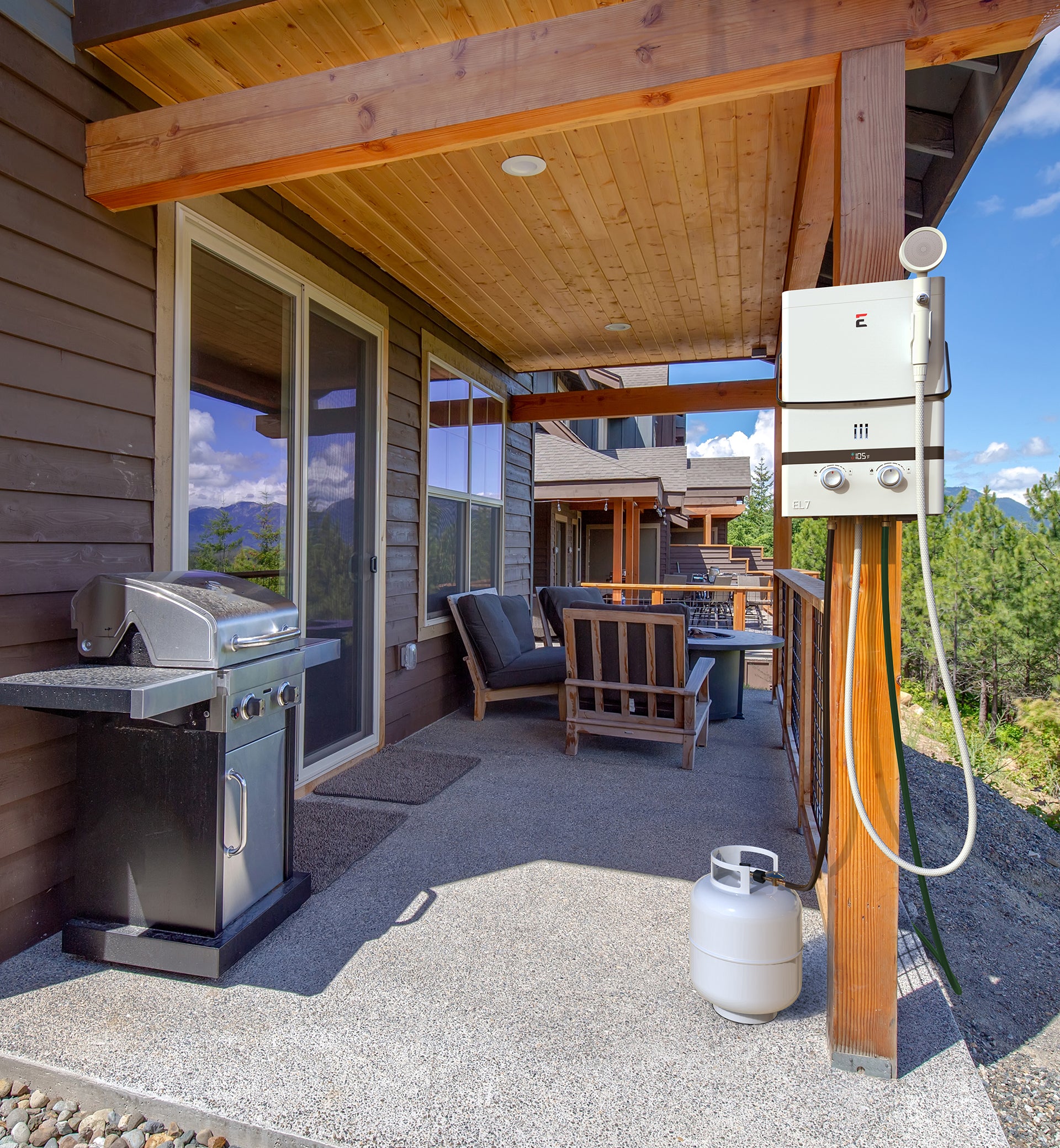 Eccotemp EL7 Luxe Tankless Water Heater - 1.85 GPM Liquid Propane Outdoor Water Heater with 80 PSI - Perfect for RV, Camping, and Off-Grid Living