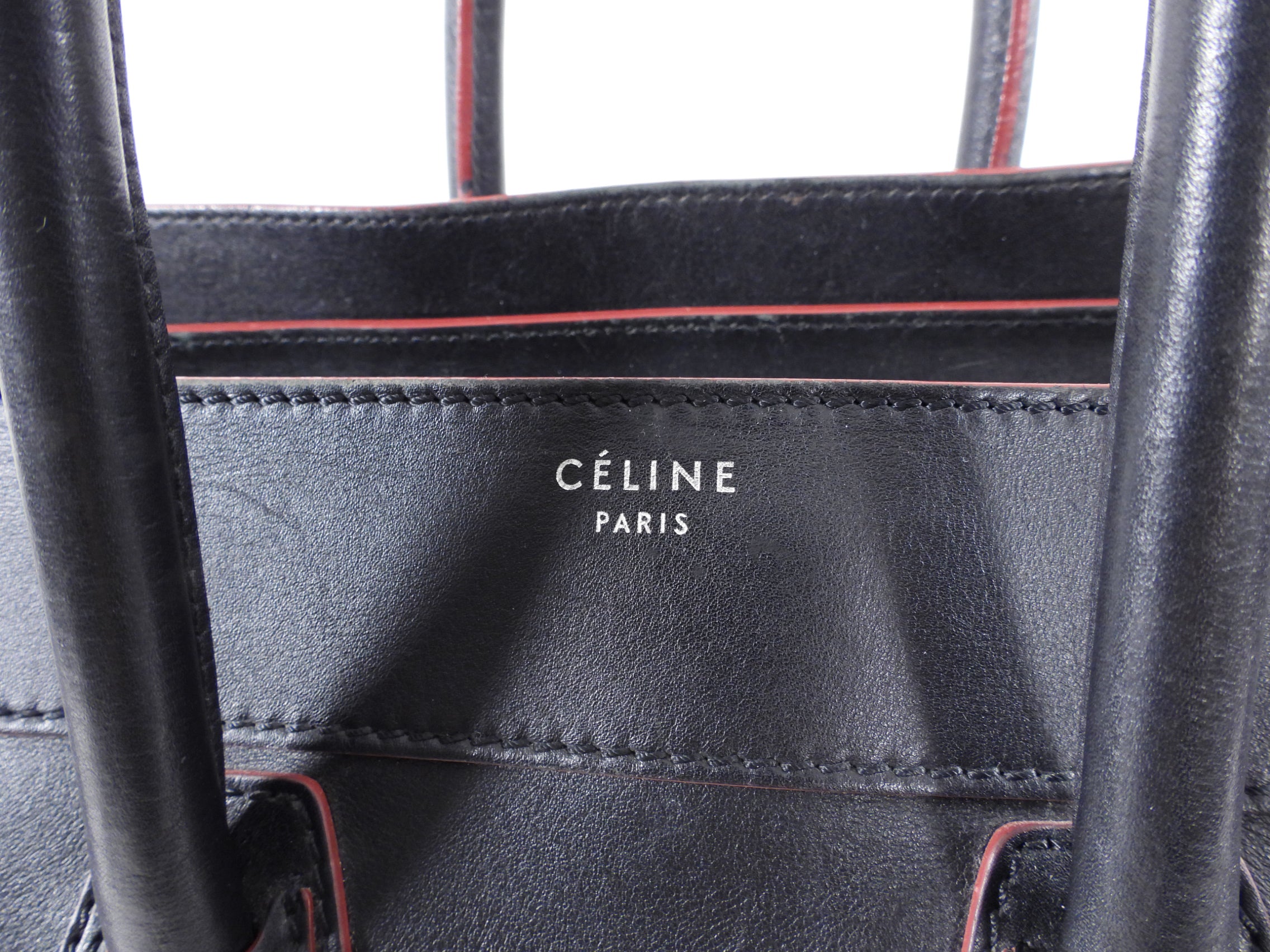 Celine Black Leather Mini Luggage Tote Bag for Women - Stylish Designer Handbag for Work, Travel & Everyday Use
