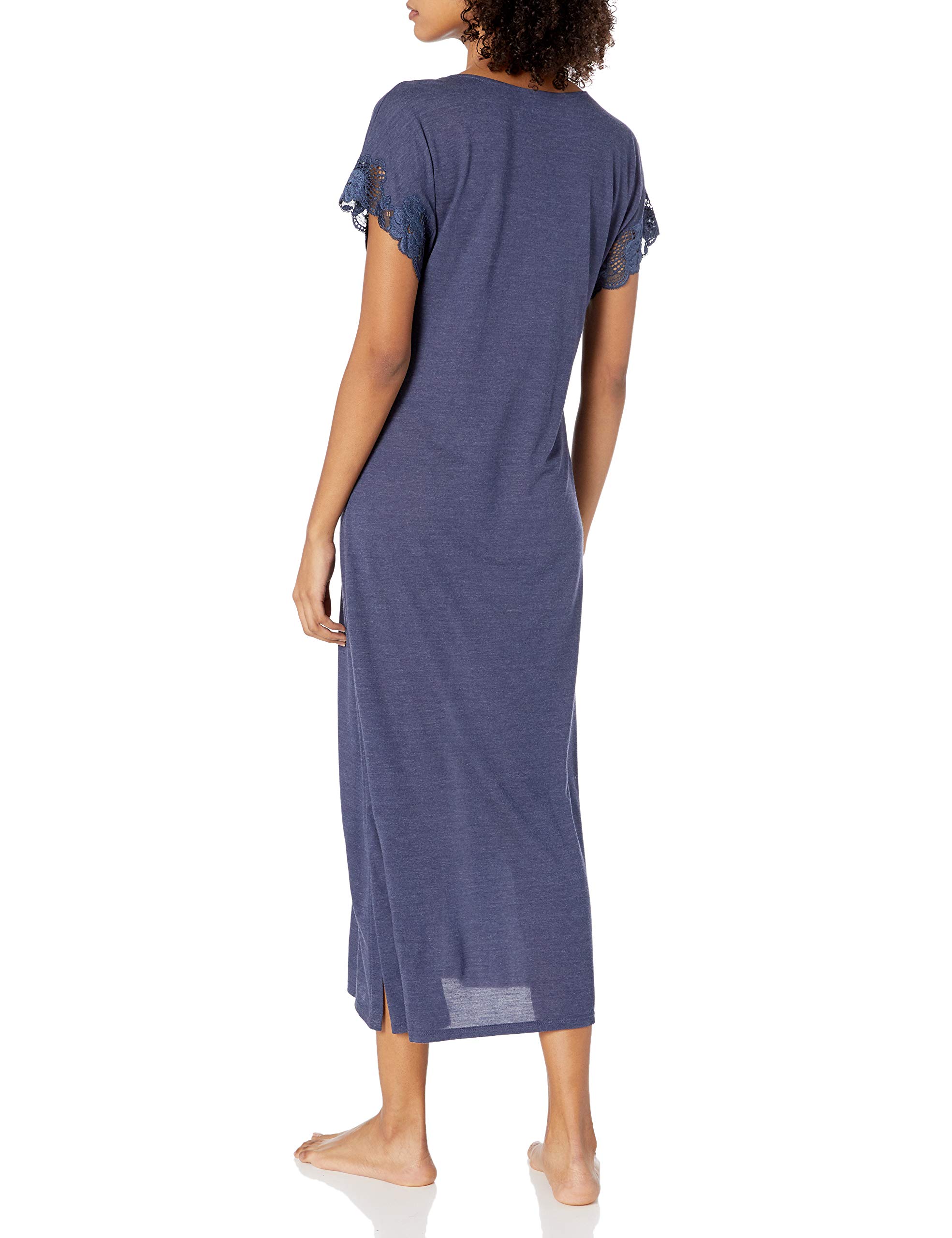 Natori Women's Zen Floral Covered Nightgown - Soft Cotton Sleepwear for Women, Comfortable Loungewear for Relaxing at Home, Perfect for Bedtime & Spa Days