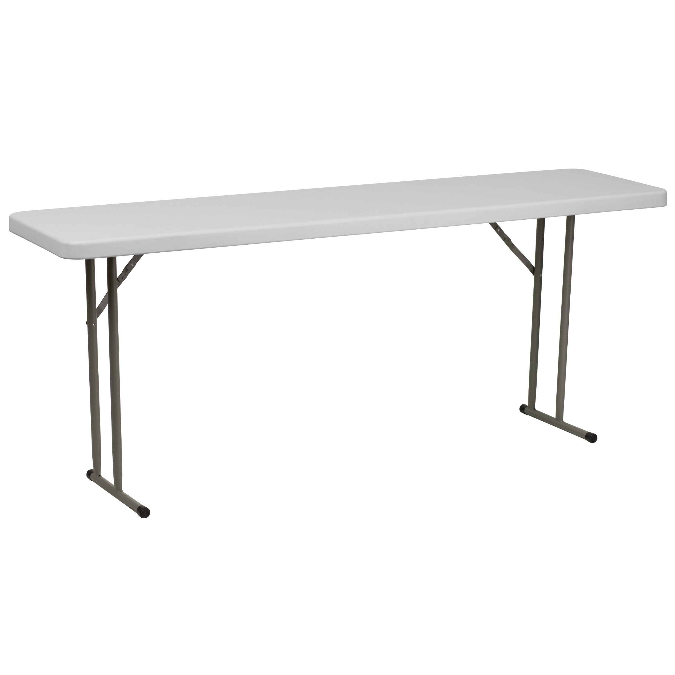 Flash Furniture Kathryn 6-Foot White Plastic Folding Table - Heavy Duty 220 lb Capacity Training & Event Table for Classrooms, Meetings & Parties