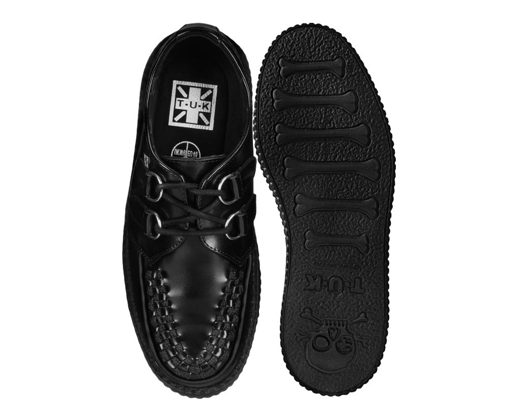 Black Leather Viva Mondo Creeper Shoes - Stylish & Comfortable Gothic Platform Boots for Women | Perfect for Punk Fashion, Concerts & Alternative Outfits