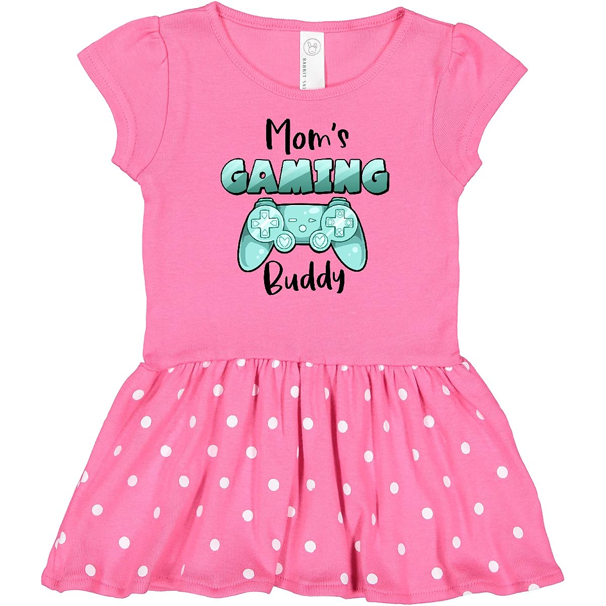 Inktastic Mom's Gaming Buddy - Aqua Controller Print Infant Baby Dress for Girls & Boys | Cute Casual Outfit for Playdates, Parties & Family Photos