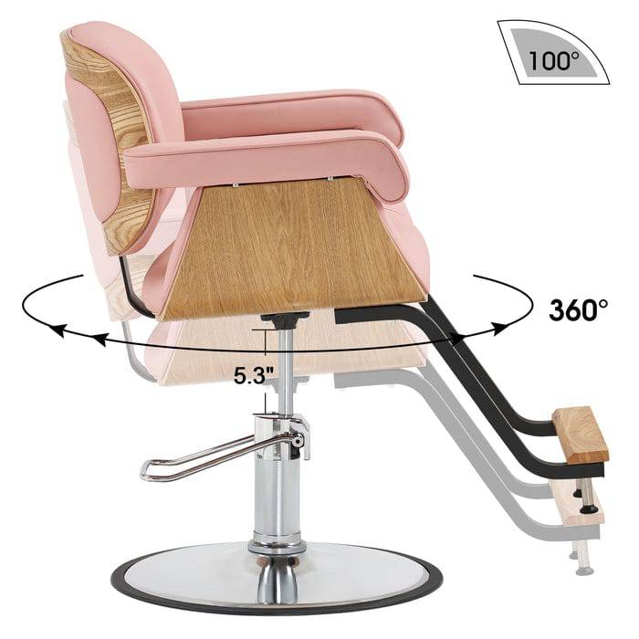 Evelyn Salon Styling Chair - Professional Hydraulic Barber Hairdressing Chair for Home & Salon Use - Perfect for Haircuts, Styling, and Makeup Application