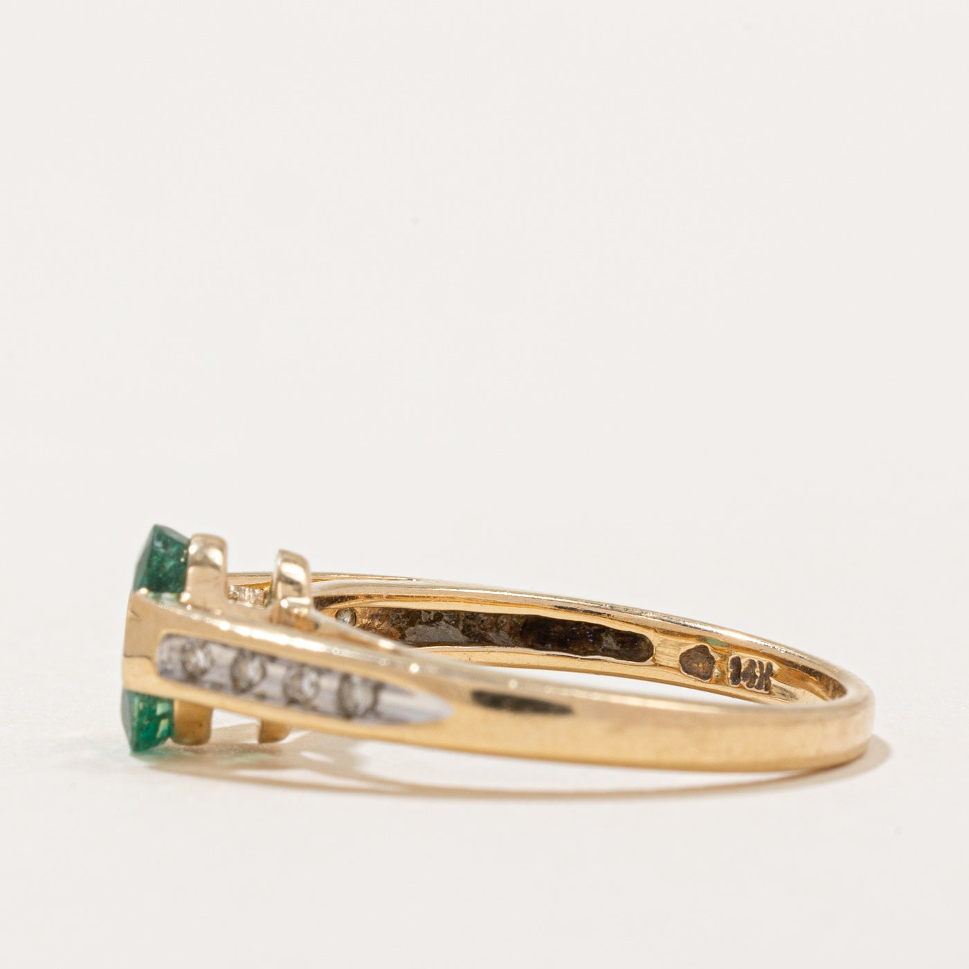 Emerald and Diamond Ring 0.57ct 0.03ctw Size 6.5 - Elegant Green Gemstone Jewelry for Women, Perfect for Engagement, Anniversary & Special Occasions