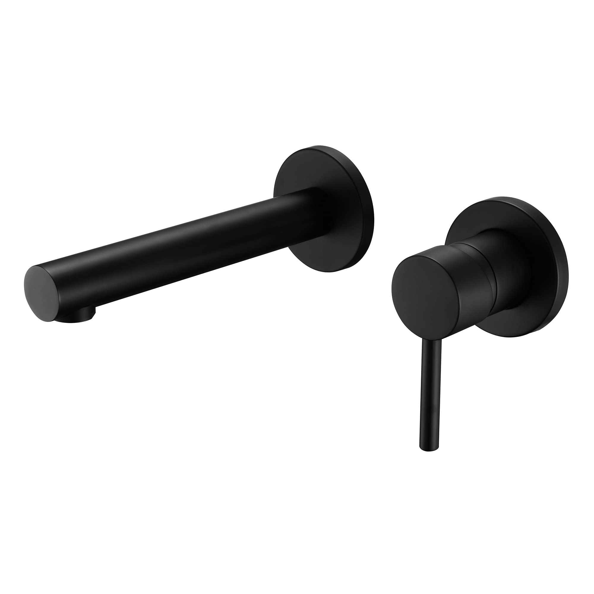 Sumerain Matte Black Wall Mount Bathroom Sink Faucet - Modern Single Handle Vessel Lavatory Faucet for Bathroom Vanity, Powder Room & Luxury Hotel Renovation